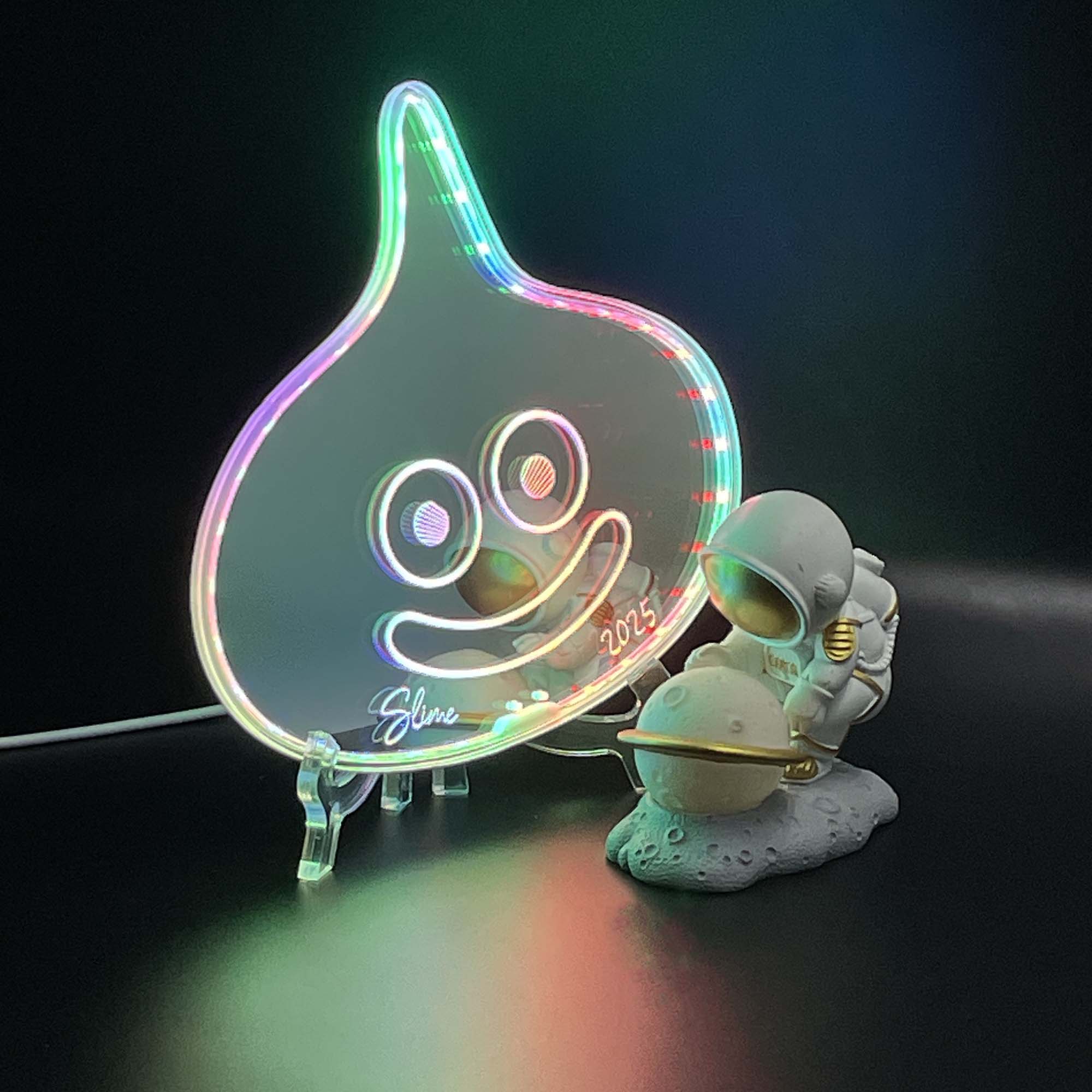 Slime Dragon Quest Neon LED Sign with Dynamic RGB Colors Mirror Backing