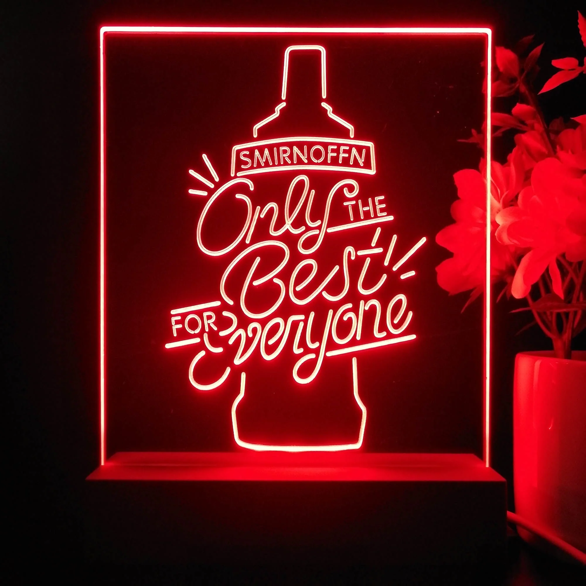 Smirnoff Only The Best For Everyone Night Light Neon Pub Bar Lamp - Image 3
