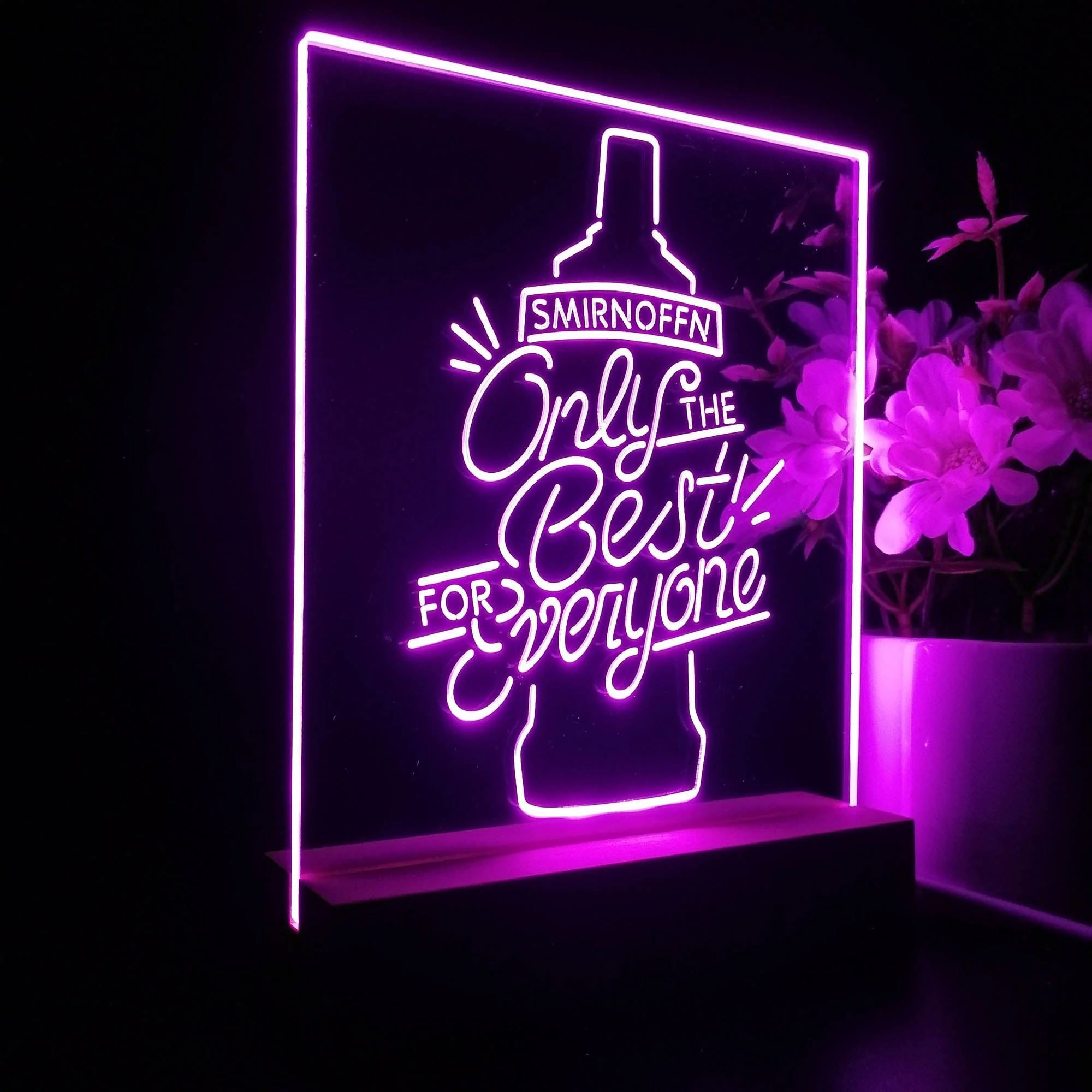 Smirnoff Only The Best For Everyone Night Light Neon Pub Bar Lamp - Image 6