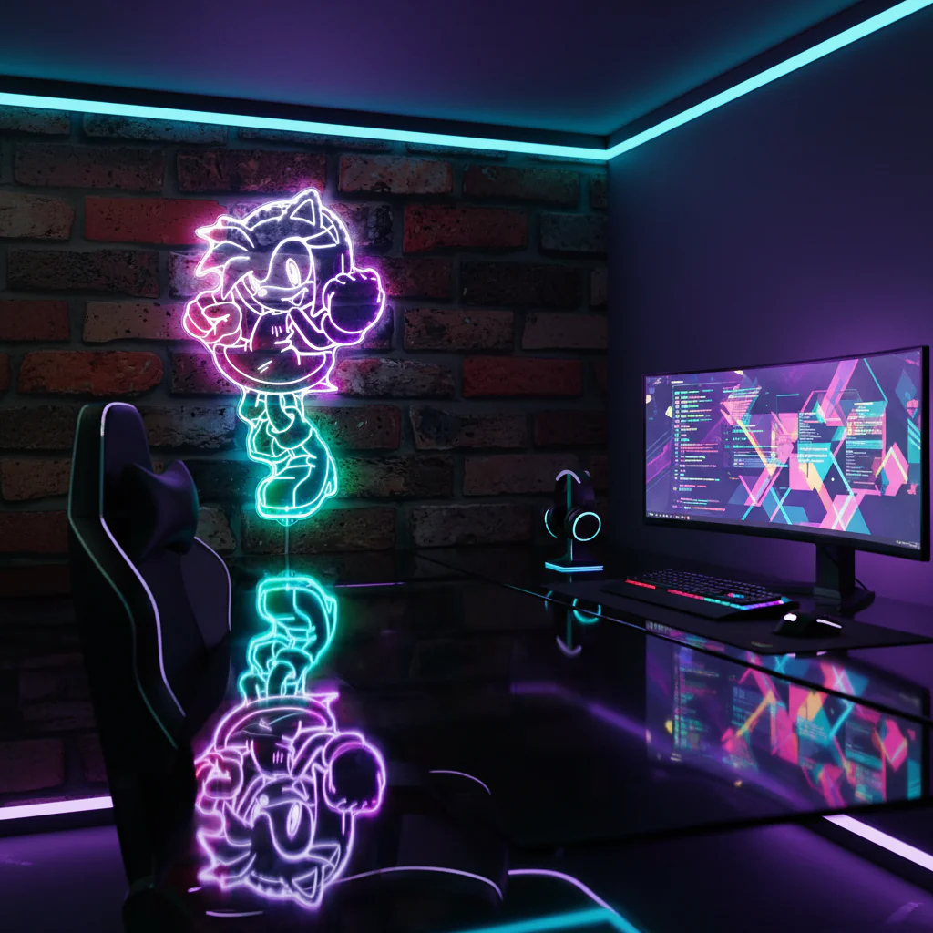 Sonic Amy Rose Neon LED Sign with Dynamic RGB Colors - Image 8