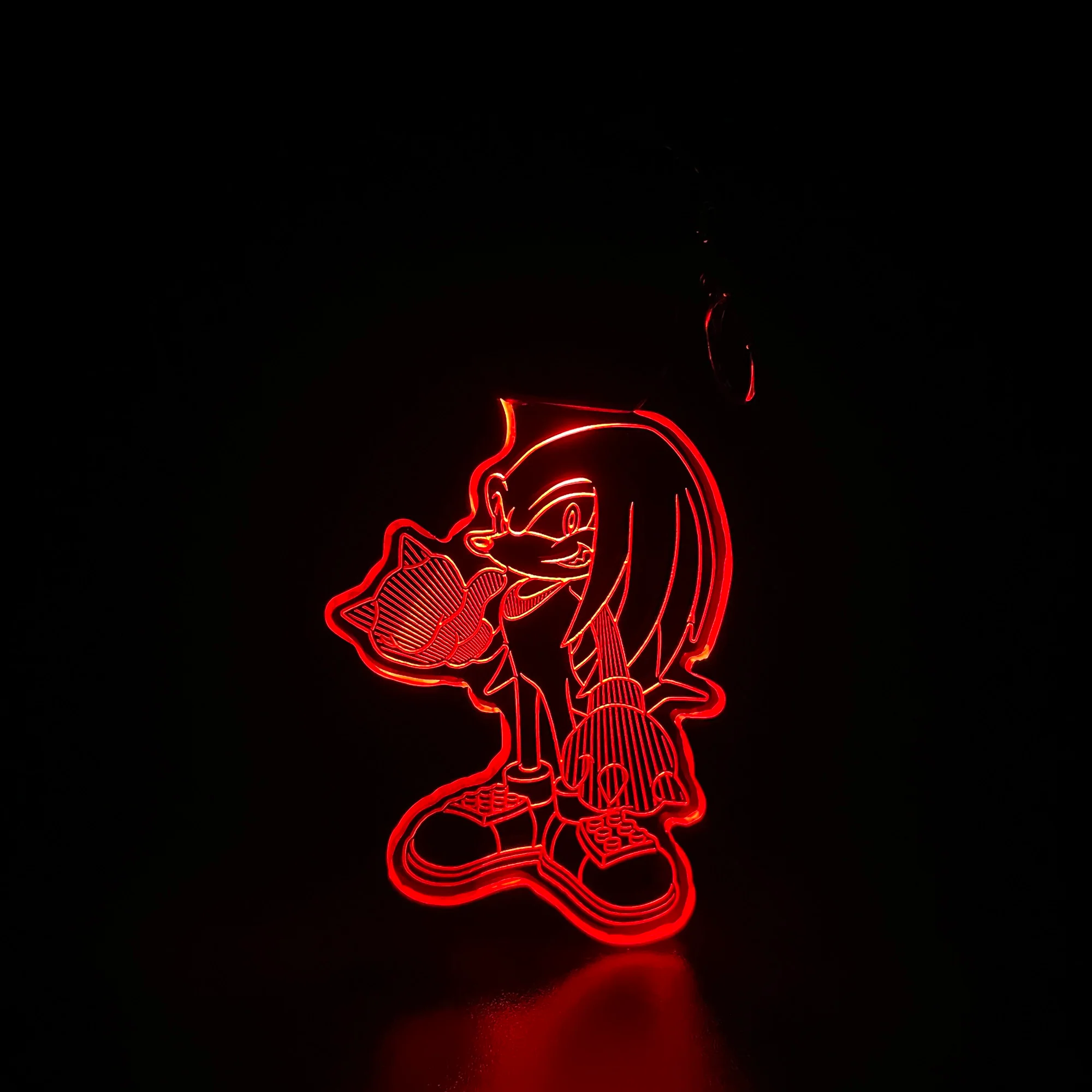 Sonic Knuckles LED Light Acrylic Keychain , Christmas Tree Ornament - Image 6