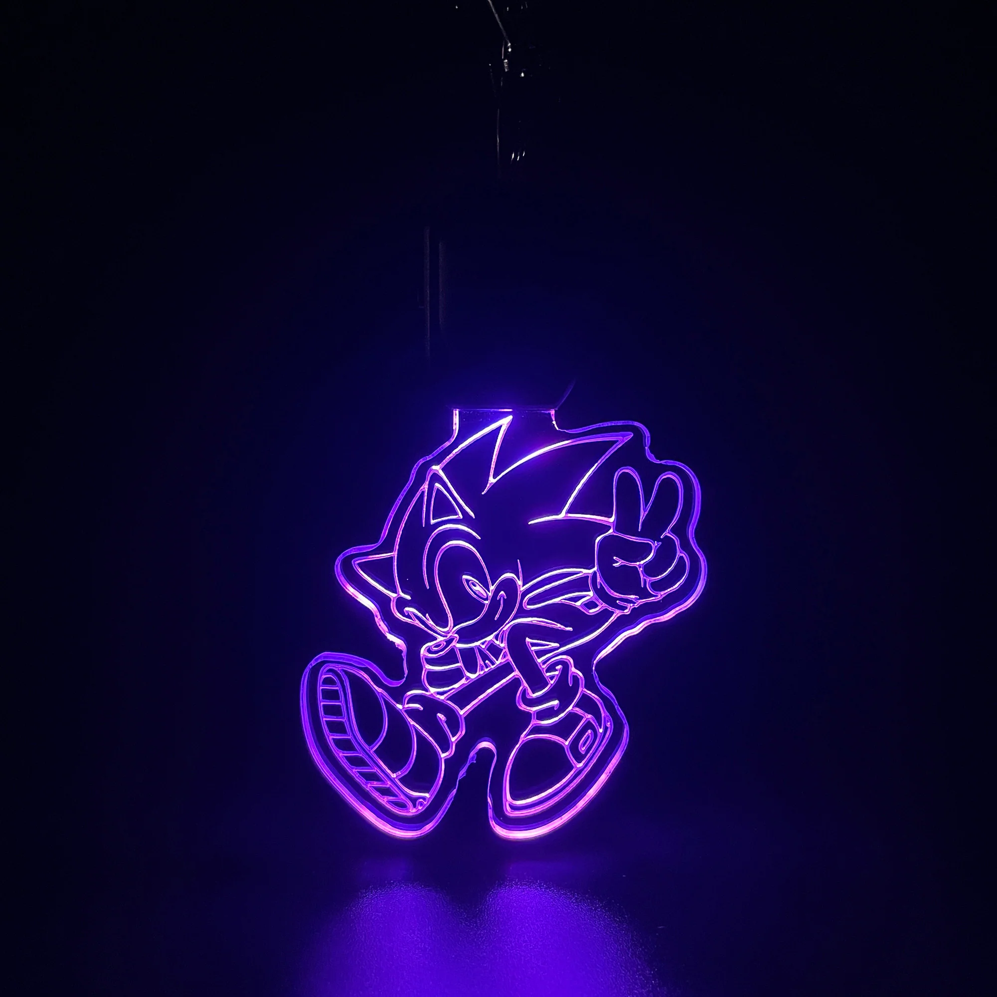 Sonic LED Light Acrylic Keychain , Christmas Tree Ornament - Image 3