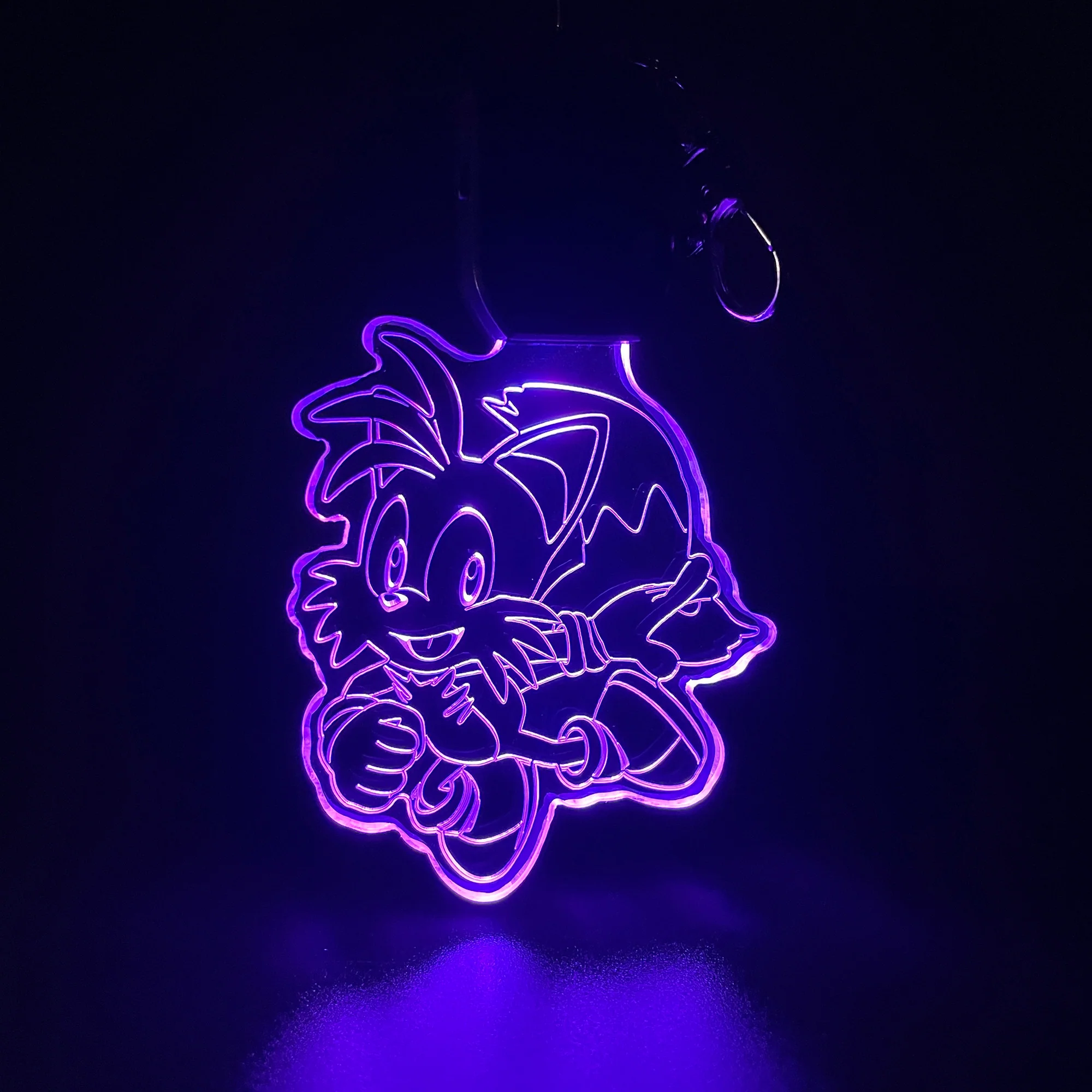 Sonic the hedgehog Tails LED Light Acrylic Keychain , Christmas Tree Ornament - Image 2