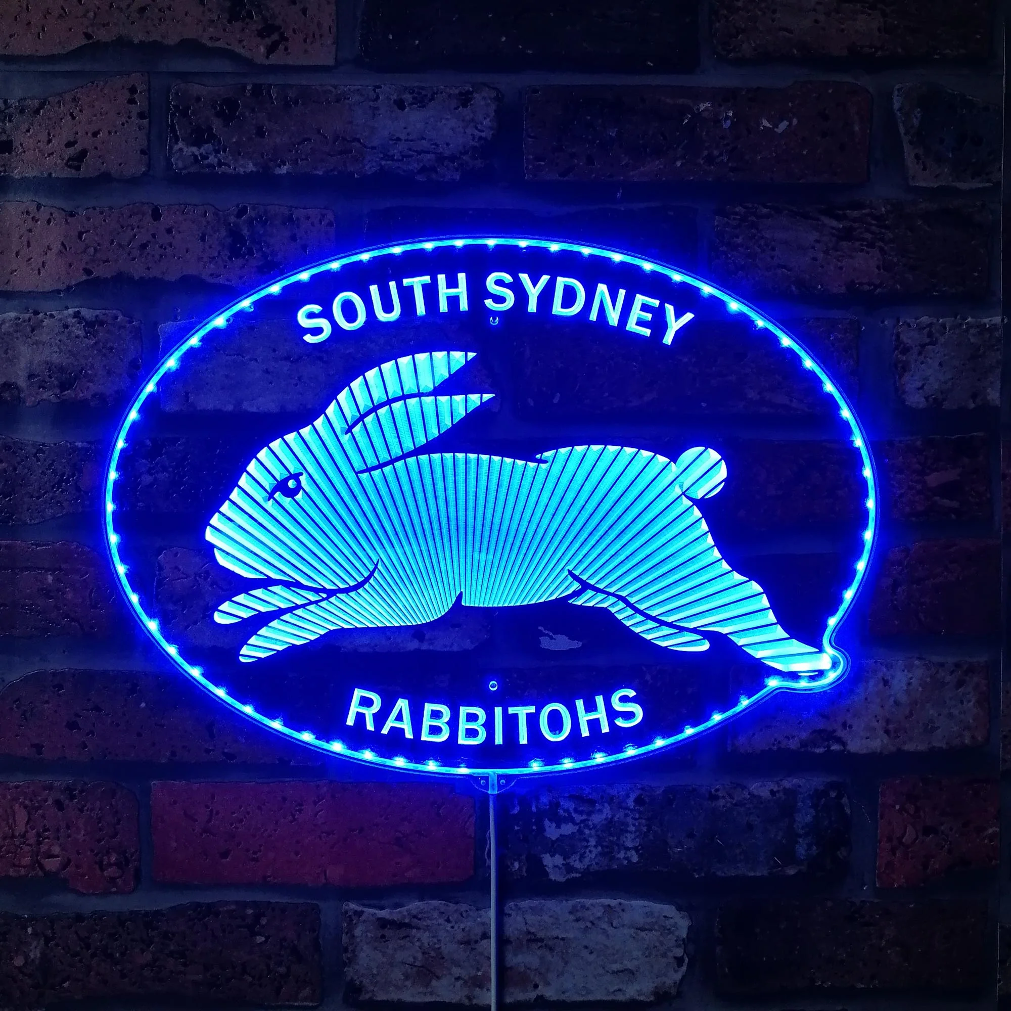 South Sydney Rabbitohs Neon LED Sign with Dynamic RGB Colors - Image 4