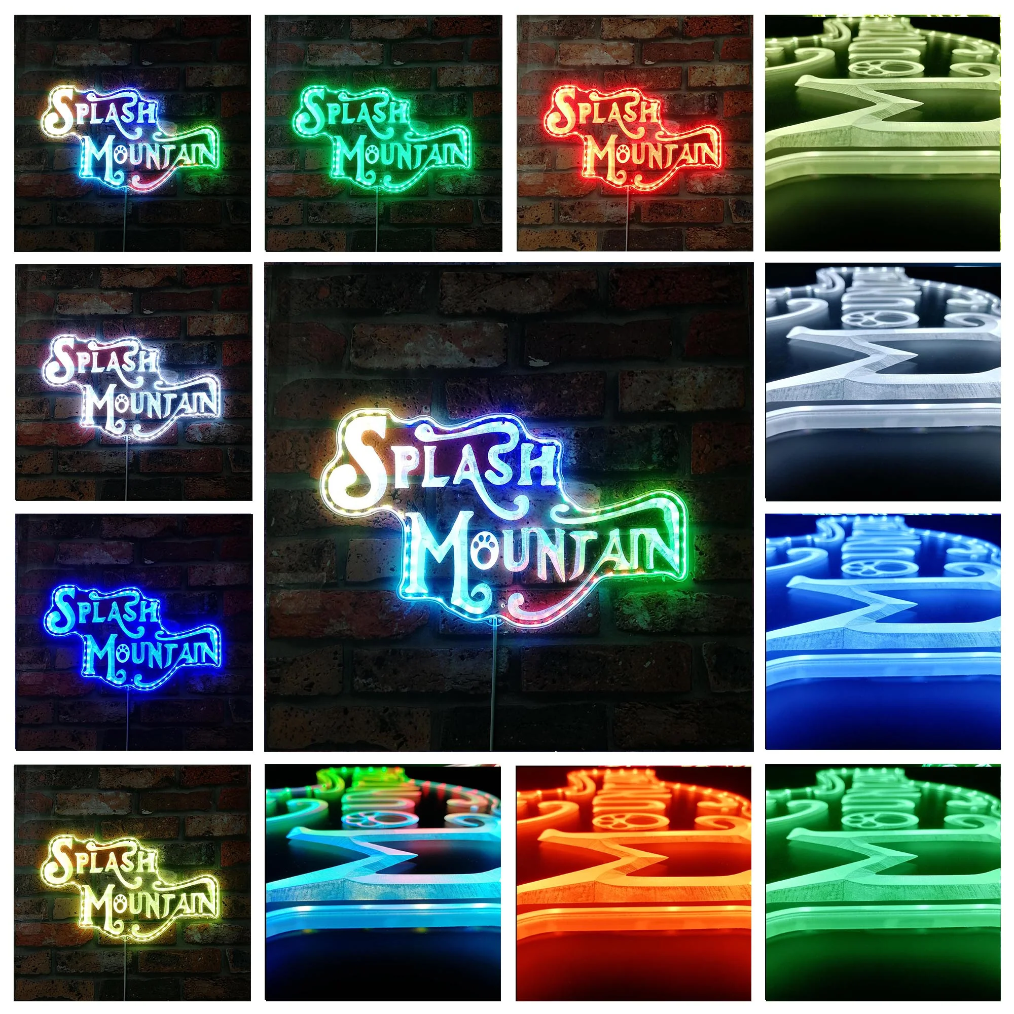 Splash Mountain Neon LED Sign with Dynamic RGB Colors - Image 2