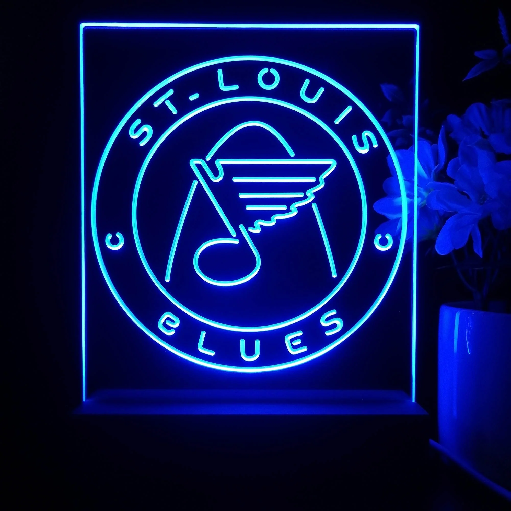St Louis Blues Neon Sign Table Top Lamp - Image 4