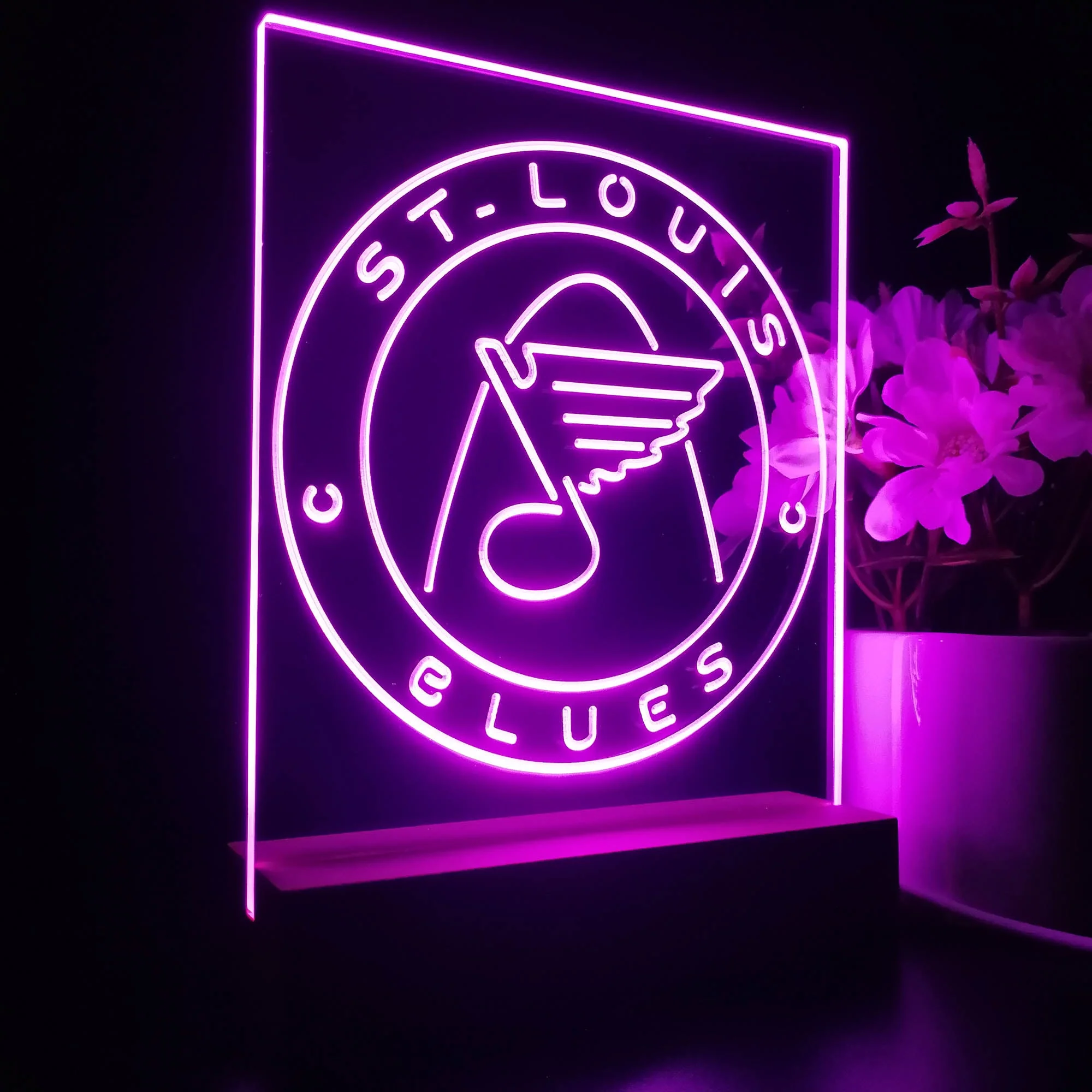 St Louis Blues Neon Sign Table Top Lamp - Image 6