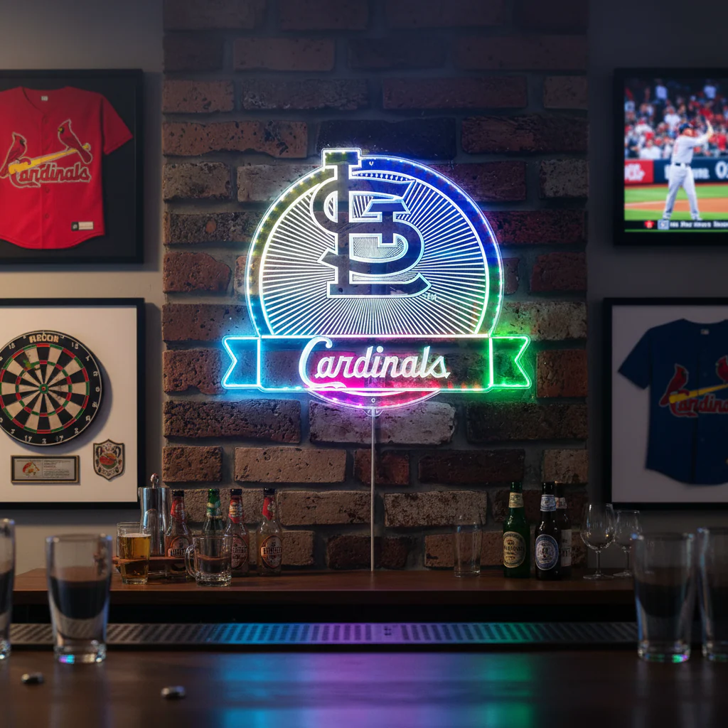 St. Louis Cardinals Neon LED Sign with Dynamic RGB Colors - Image 8