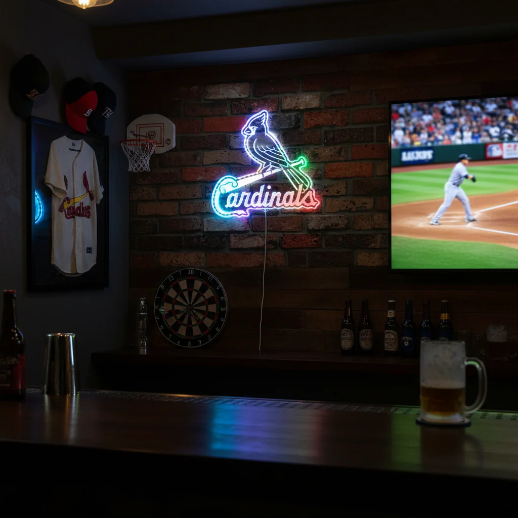 St. Louis Cardinals Neon LED Sign with Dynamic RGB Colors - Image 8