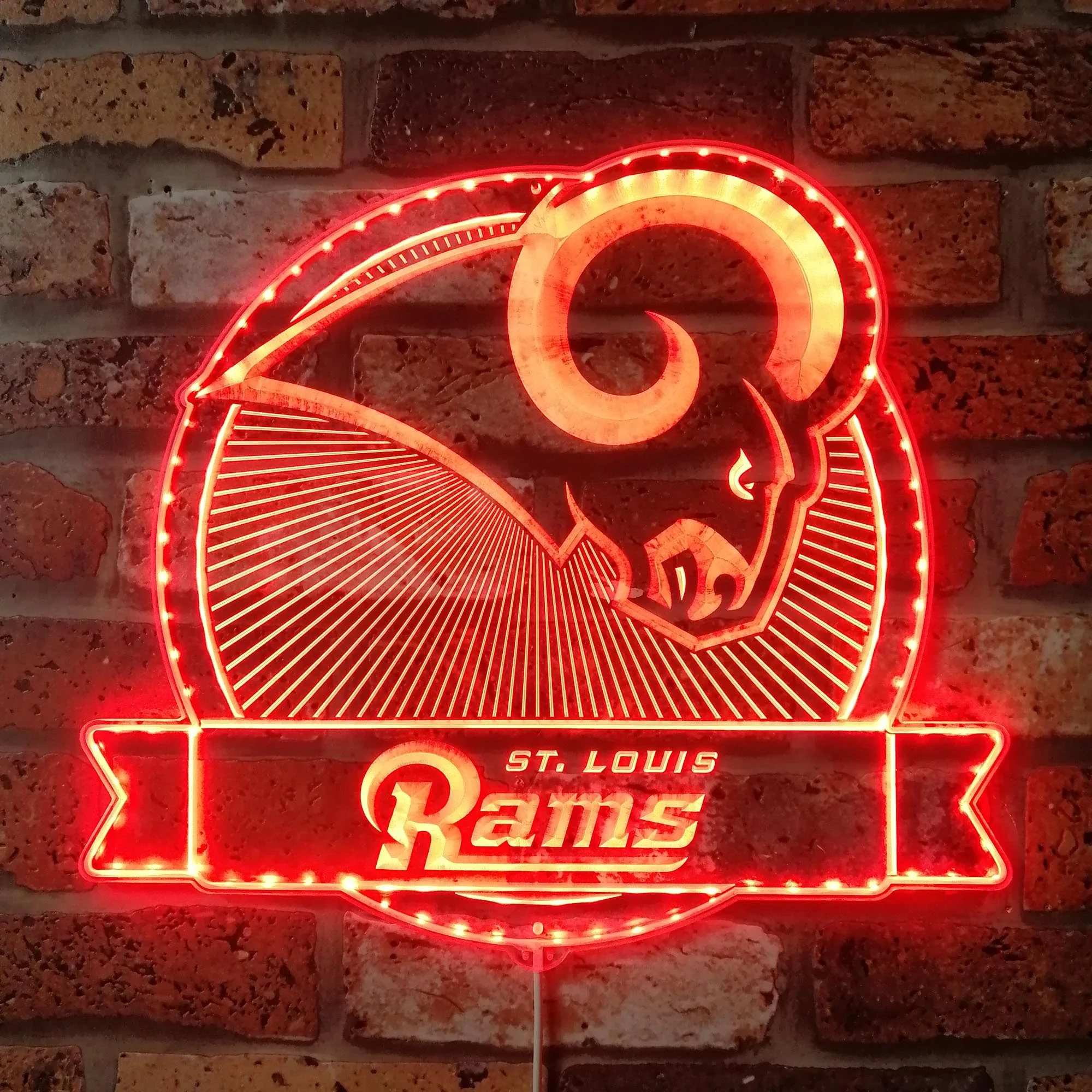 Los Angeles Rams Neon LED Sign with Dynamic RGB Colors - Image 3