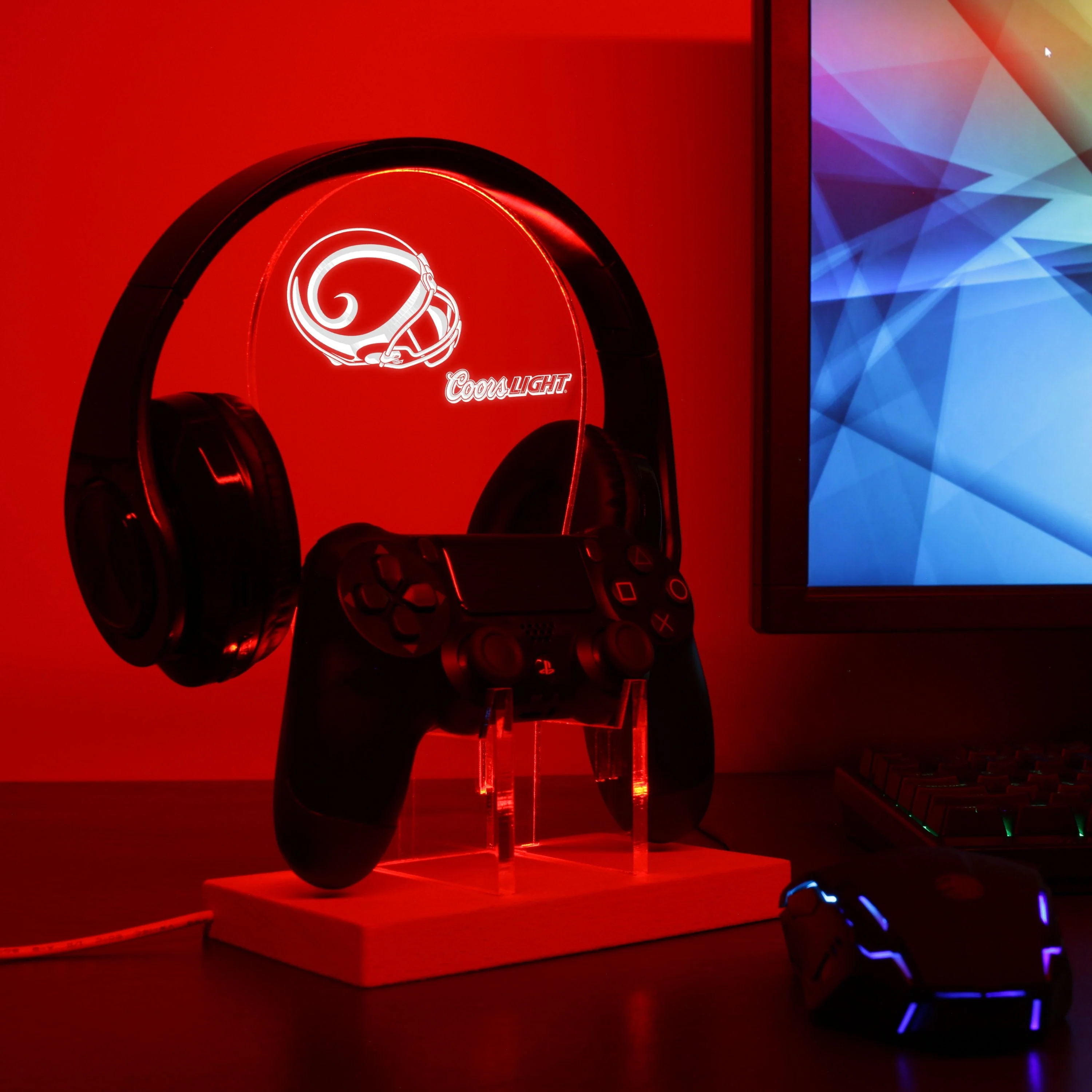 St. Louis Rams Helmet Logo LED Gaming Headset Controller Stand - Image 4