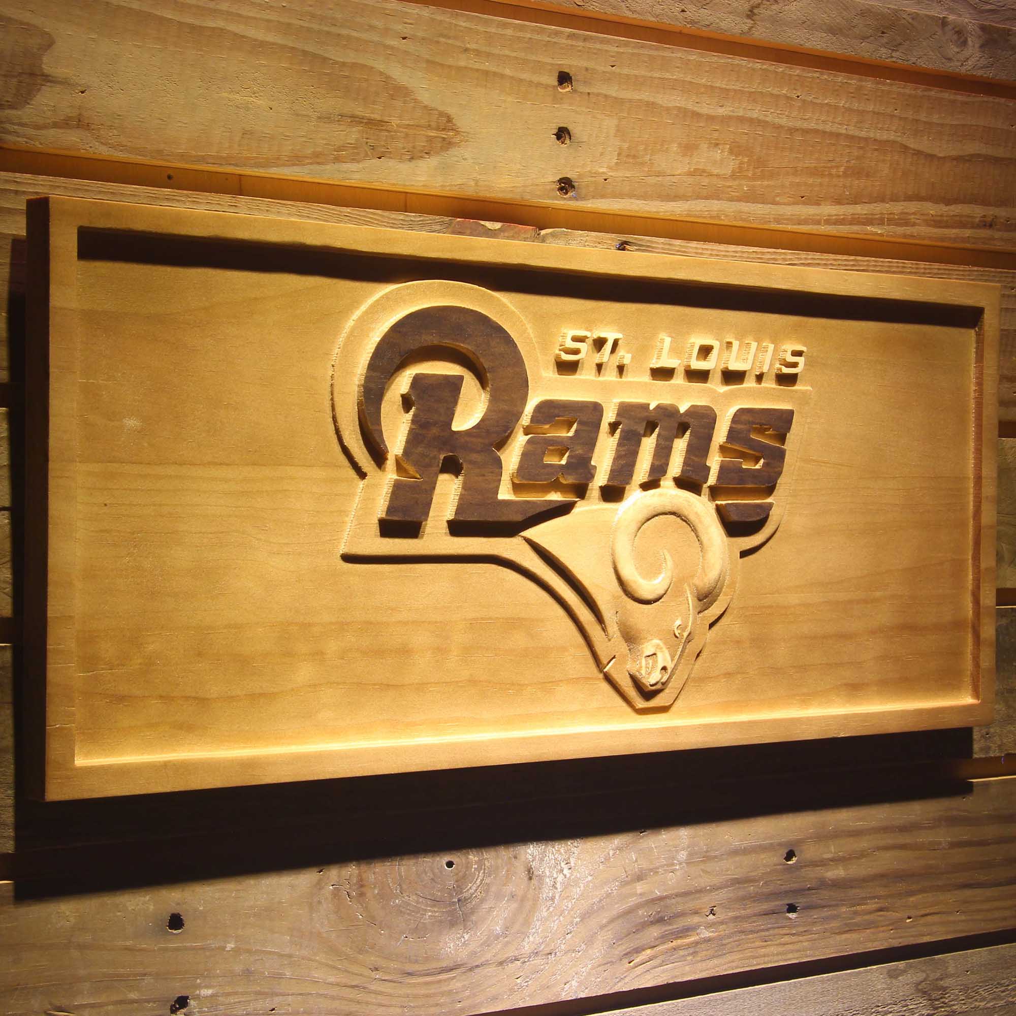 St. Louis Rams  3D Solid Wooden Craving Sign - Image 2