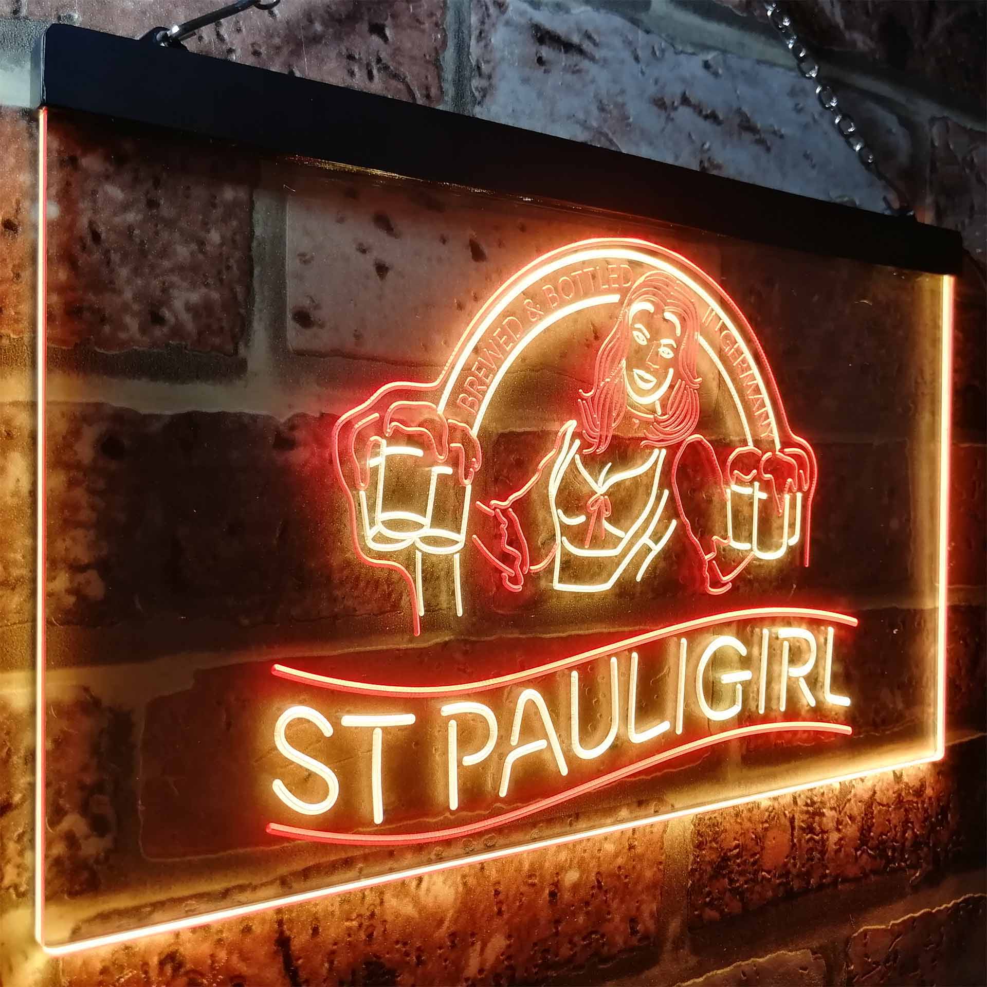 St. Paul Girl Beer Bar Man Cave Neon-Like LED Sign - Image 16