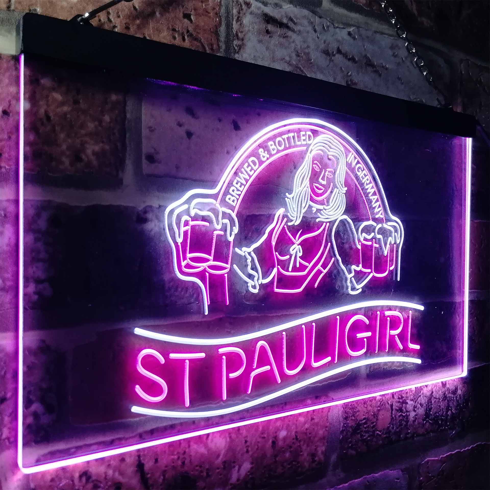 St. Paul Girl Beer Bar Man Cave Neon-Like LED Sign - Image 23