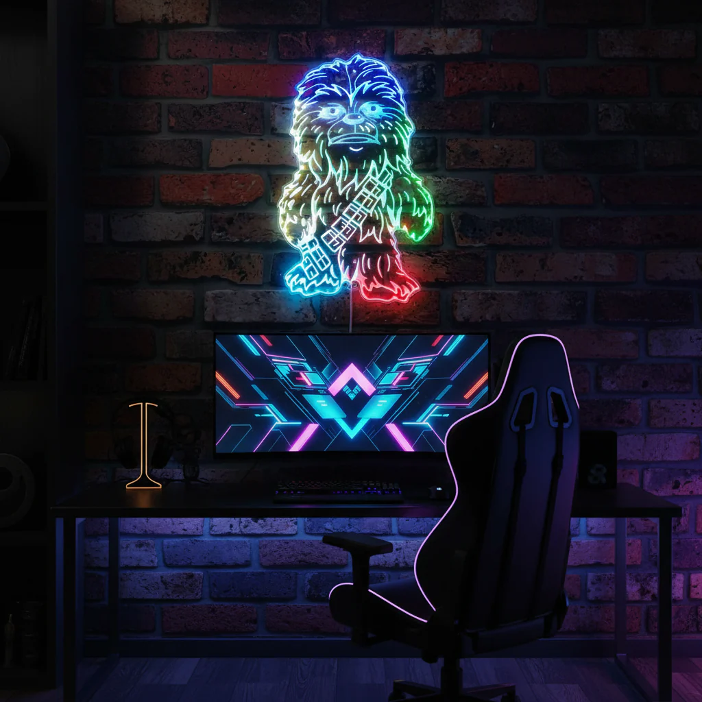 Star Wars Chewbacca Neon LED Sign with Dynamic RGB Colors - Image 8