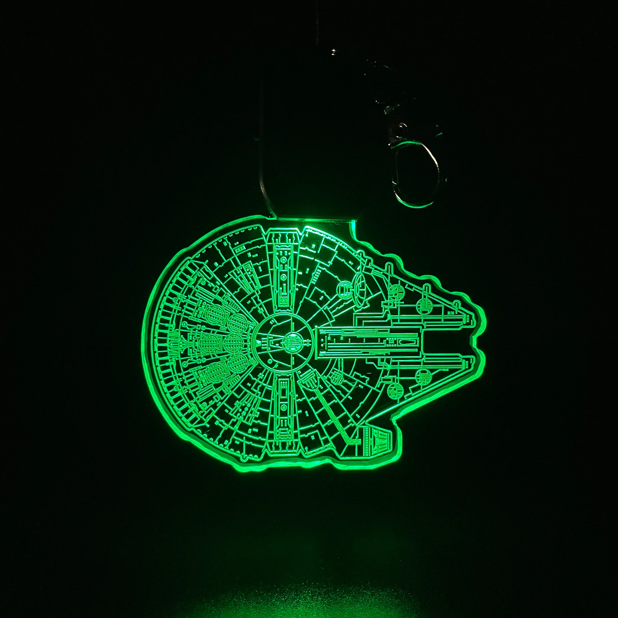 Star Wars Millennium Falcon LED Light Acrylic Keychain , Christmas Tree Ornament - Image 6
