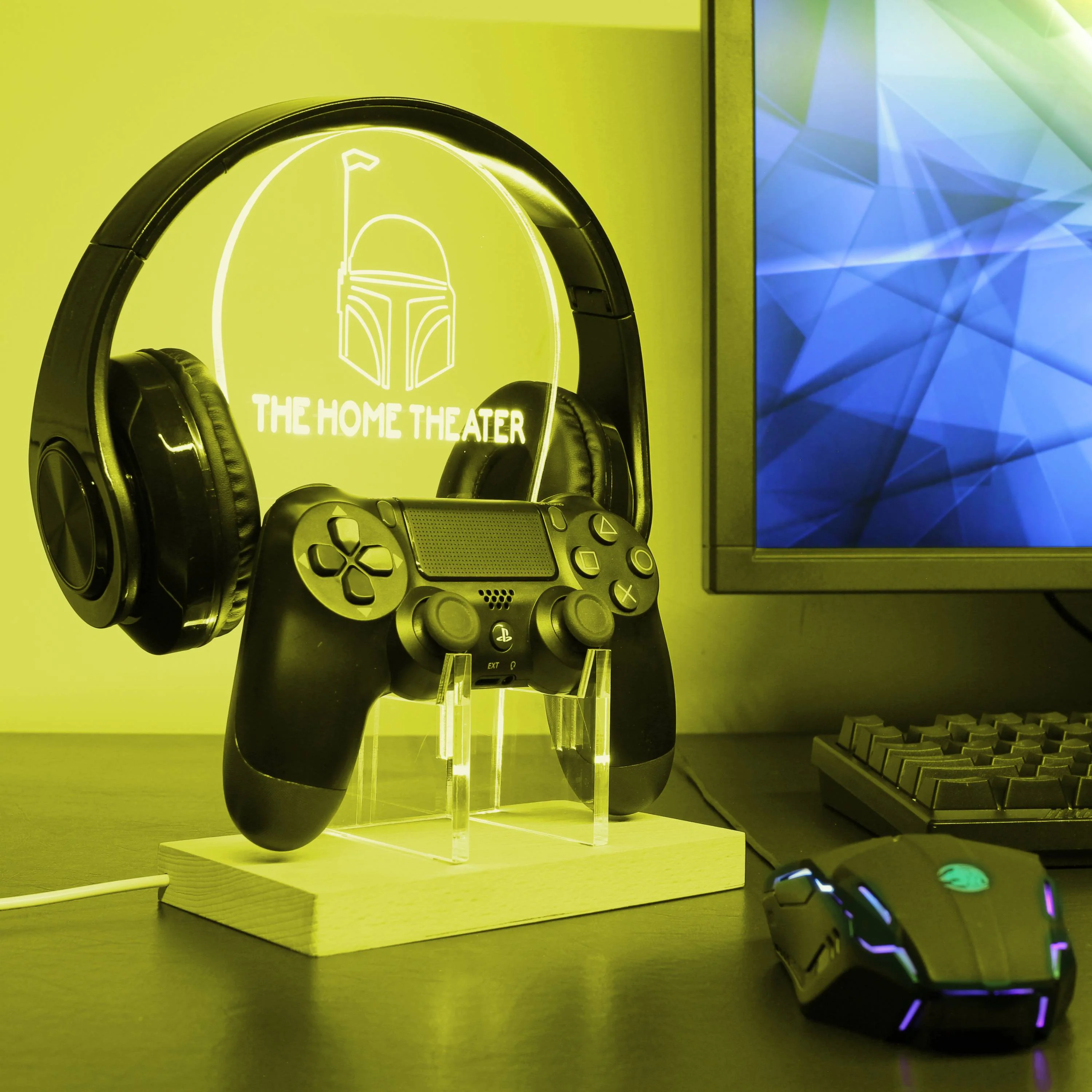 Star Wars Boba Fett Custom RGB LED Gaming Headset Controller Stand - Image 7