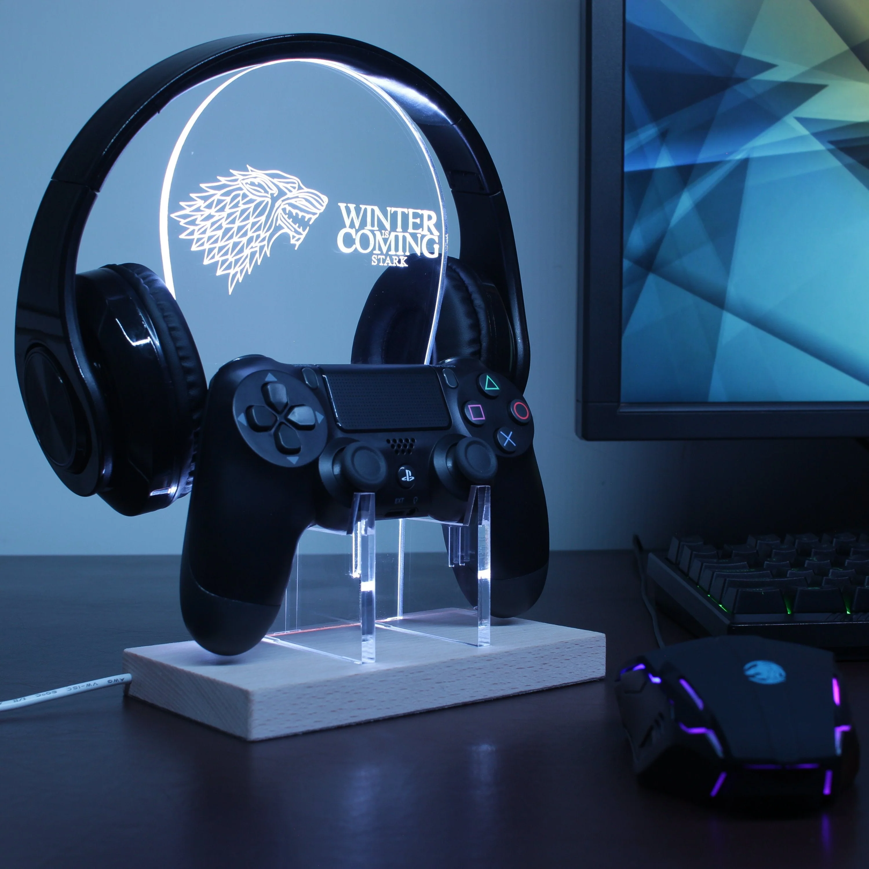 Stark Game of Thrones LED Gaming Headset Controller Stand - Image 3