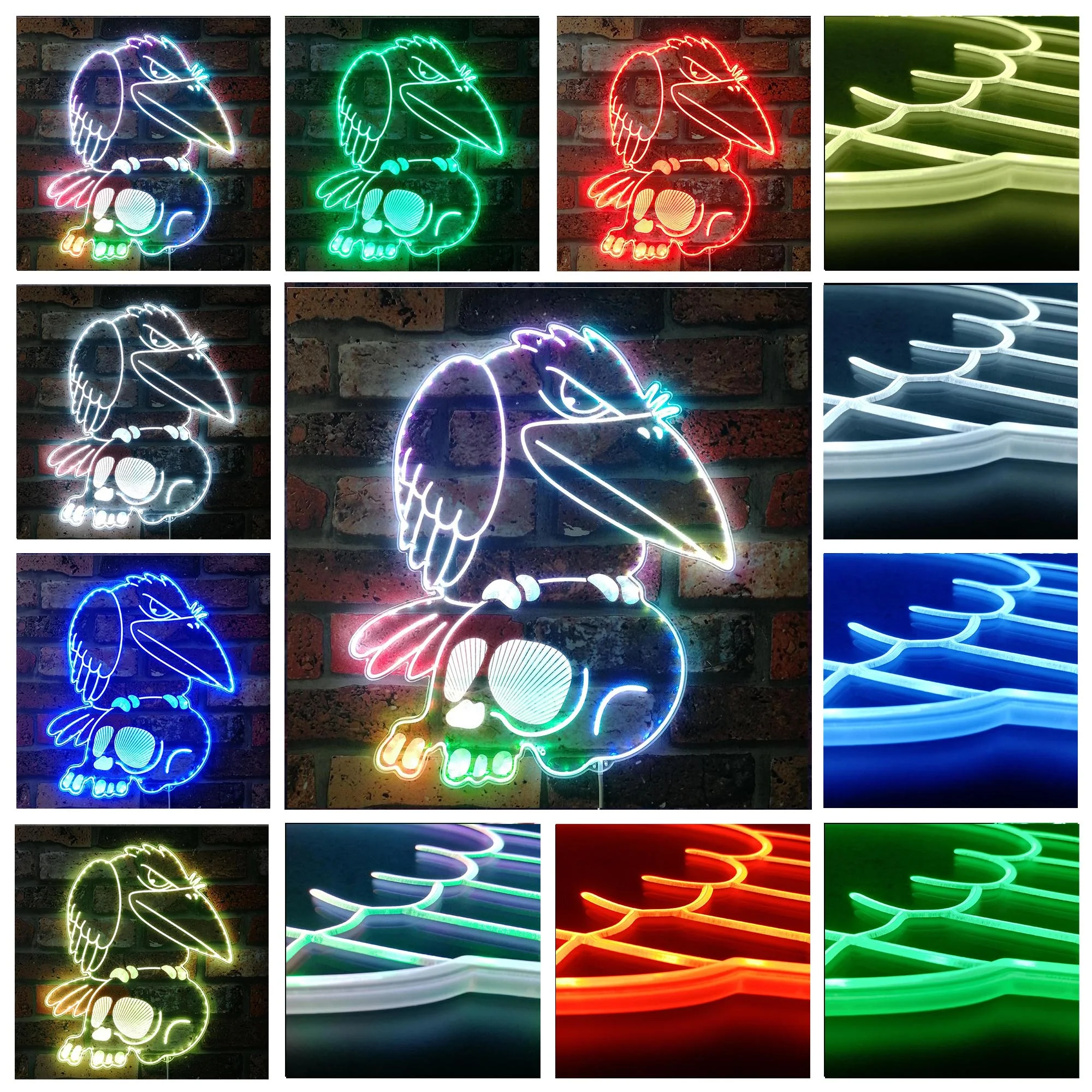 Stark Raven Neon LED Sign with Dynamic RGB Colors - Image 2