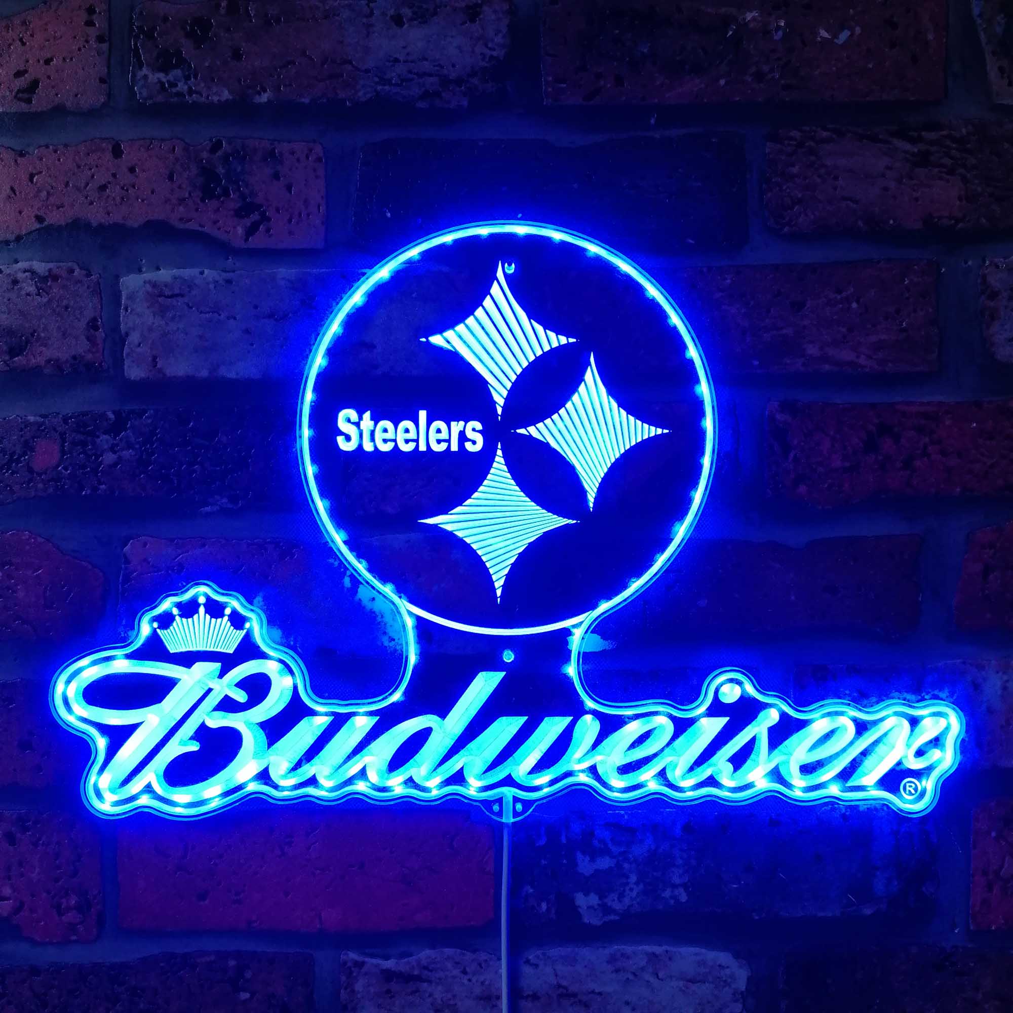 Steelers Buderweisers Neon LED Sign with Dynamic RGB Colors - Image 4