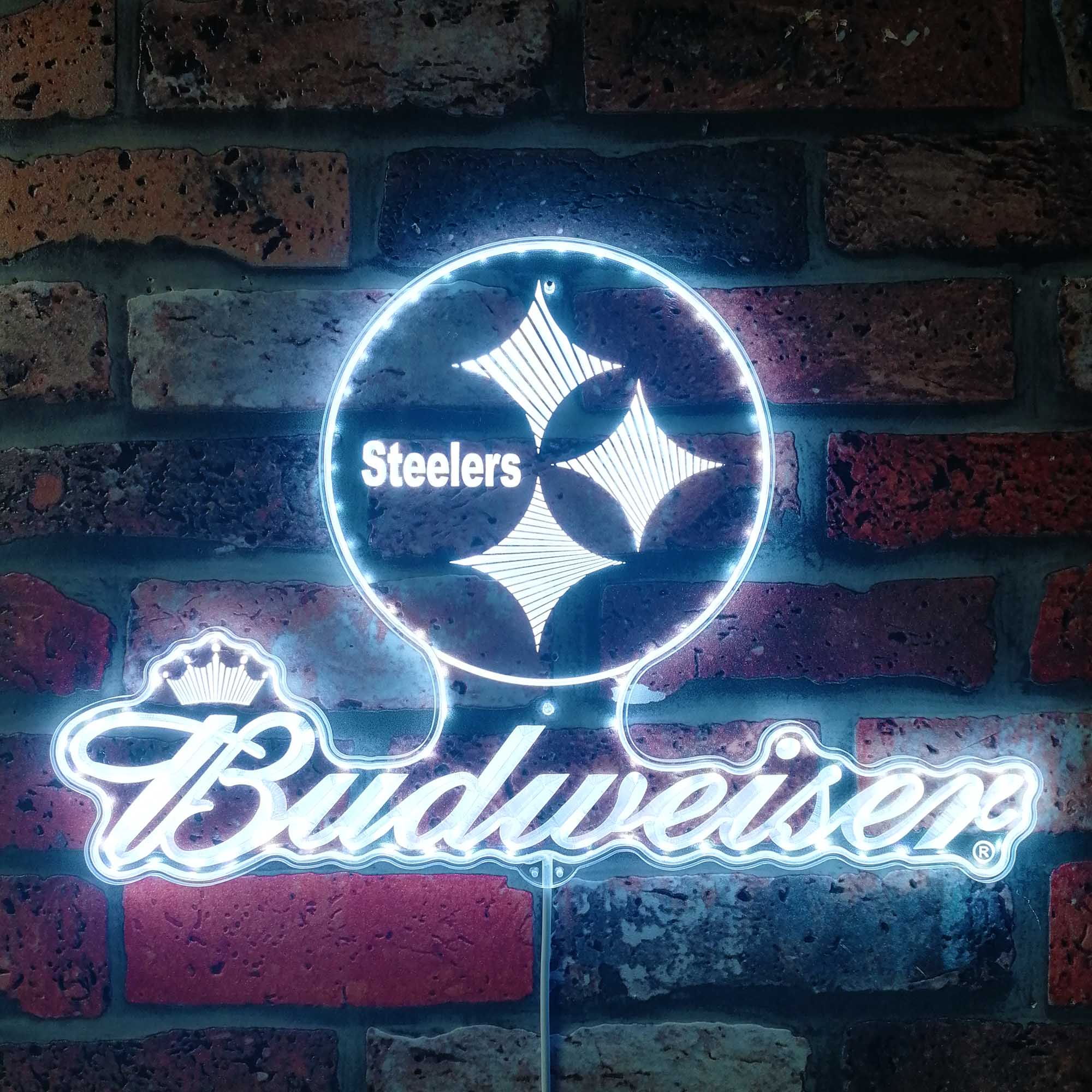 Steelers Buderweisers Neon LED Sign with Dynamic RGB Colors - Image 5