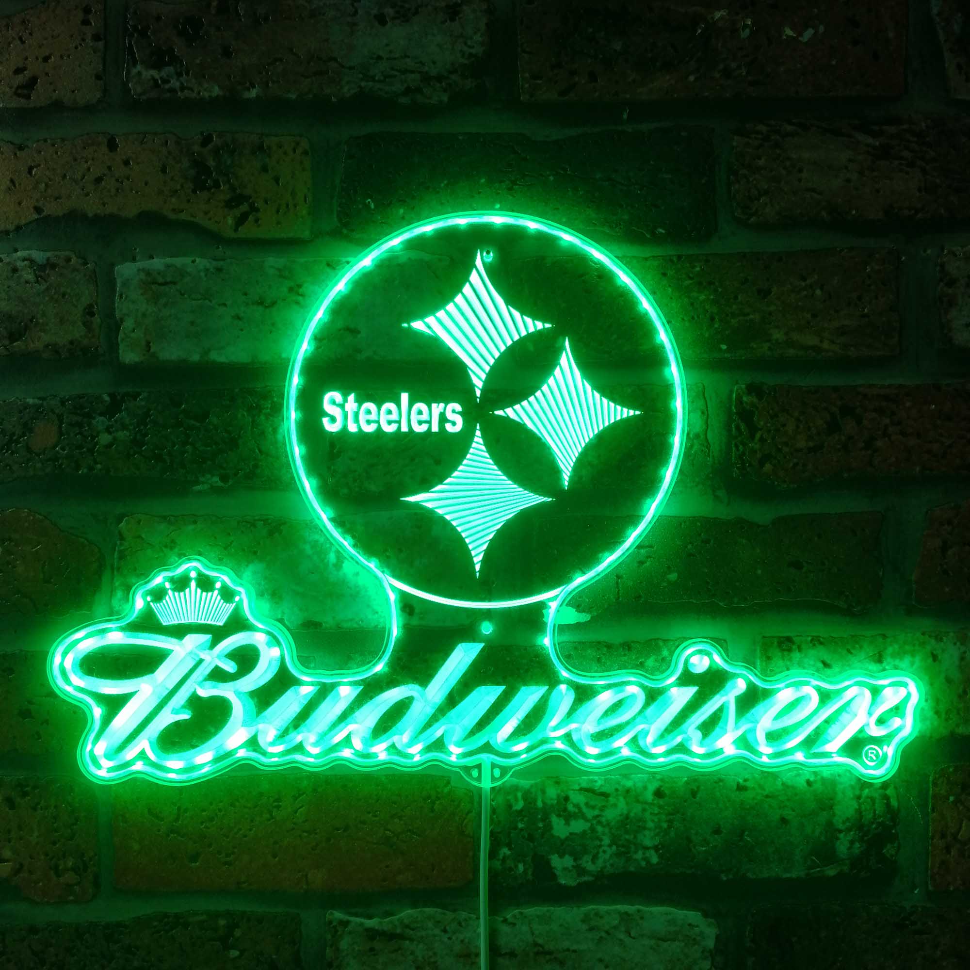 Steelers Buderweisers Neon LED Sign with Dynamic RGB Colors - Image 6