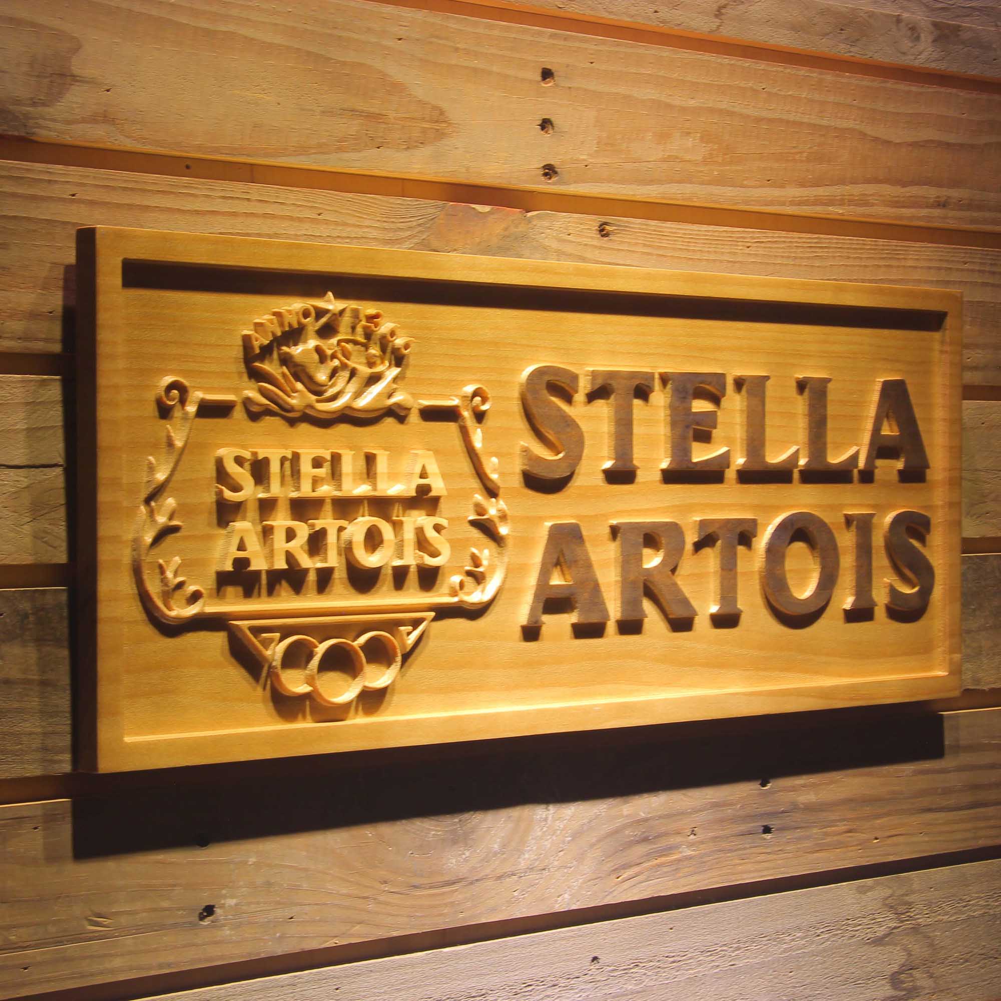 Stella Artois 3D Solid Wooden Craving Sign - Image 2