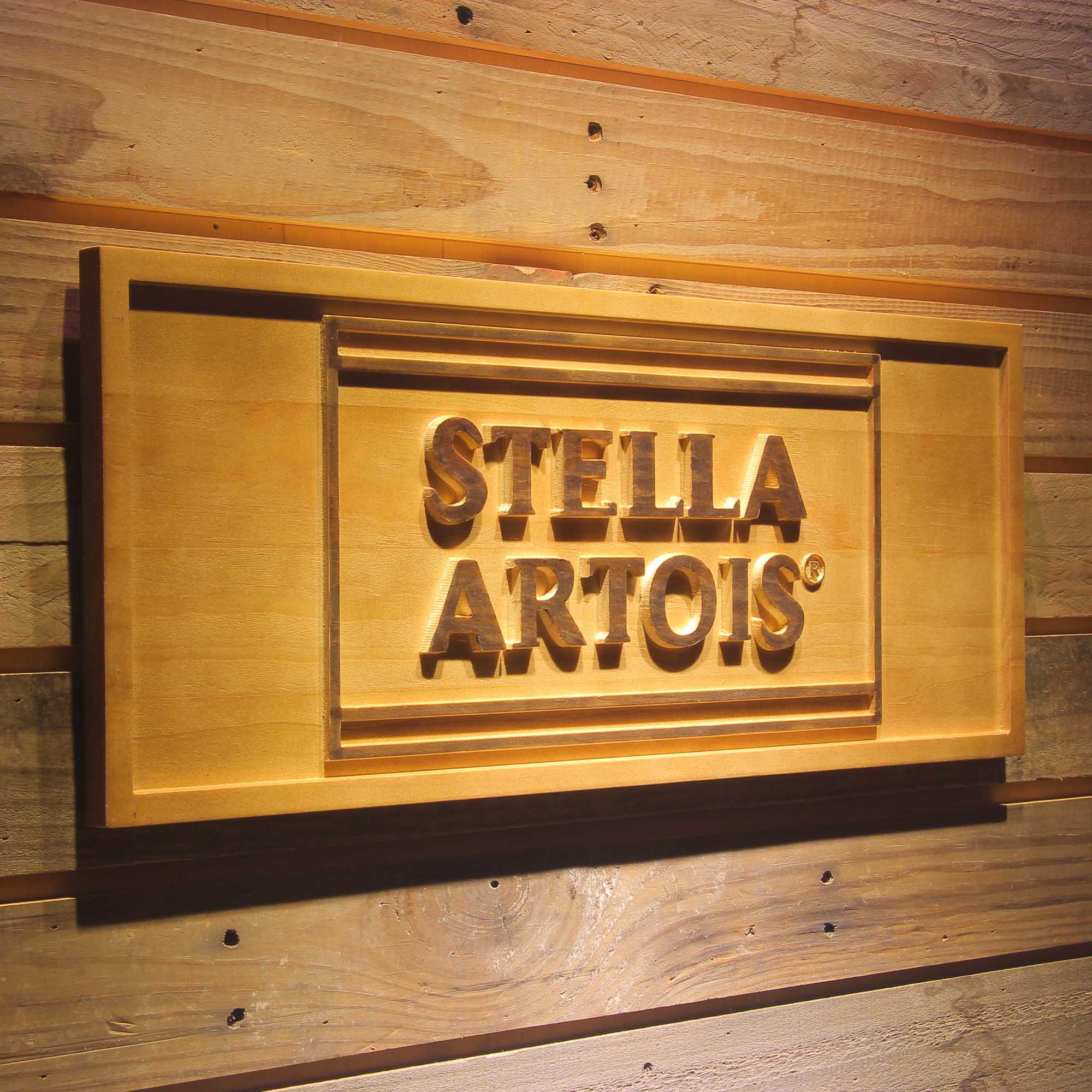 Stella Artois 3D Solid Wooden Craving Sign - Image 2