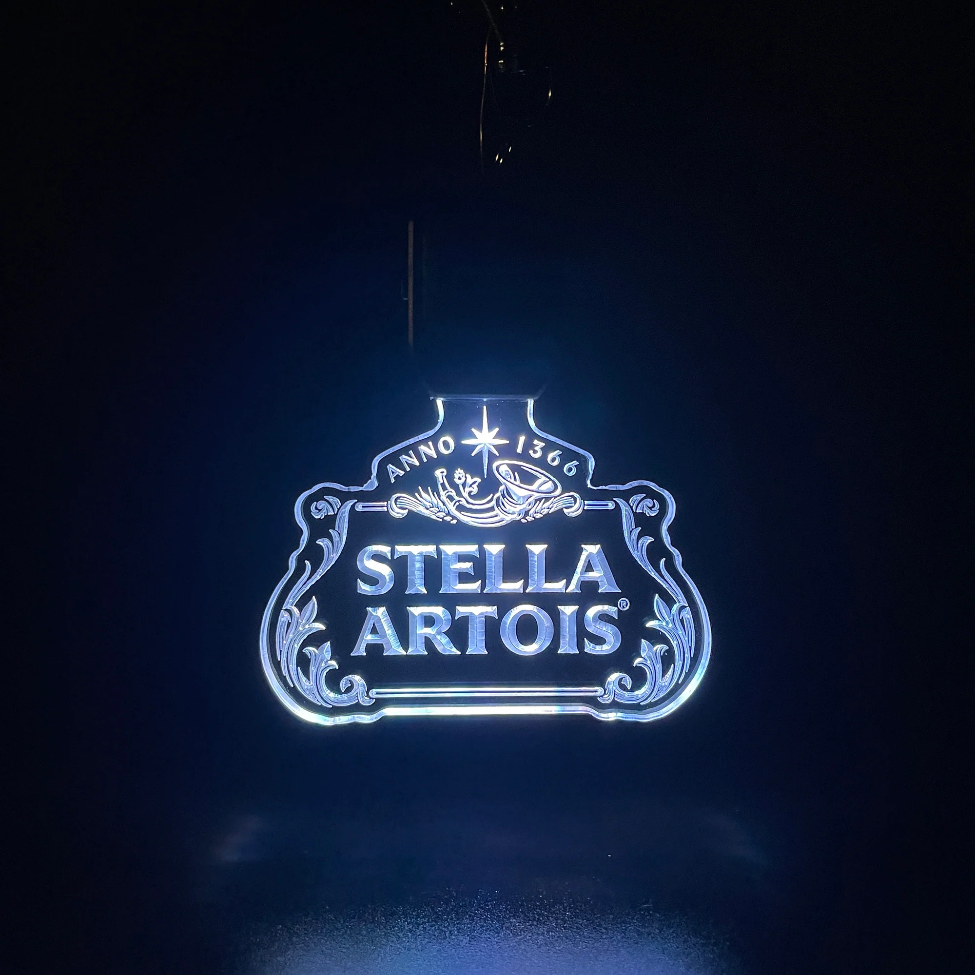 Stellar Artois LED Light Acrylic Keychain , Christmas Tree Ornament