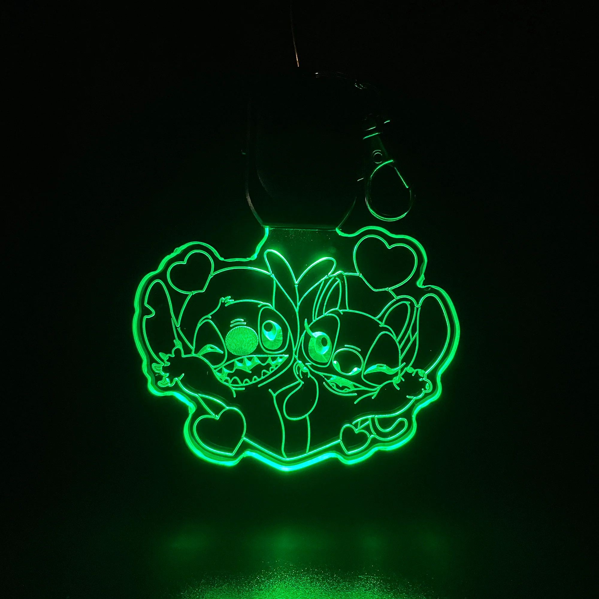 Stitch and Angel LED Light Acrylic Keychain , Christmas Tree Ornament - Image 4