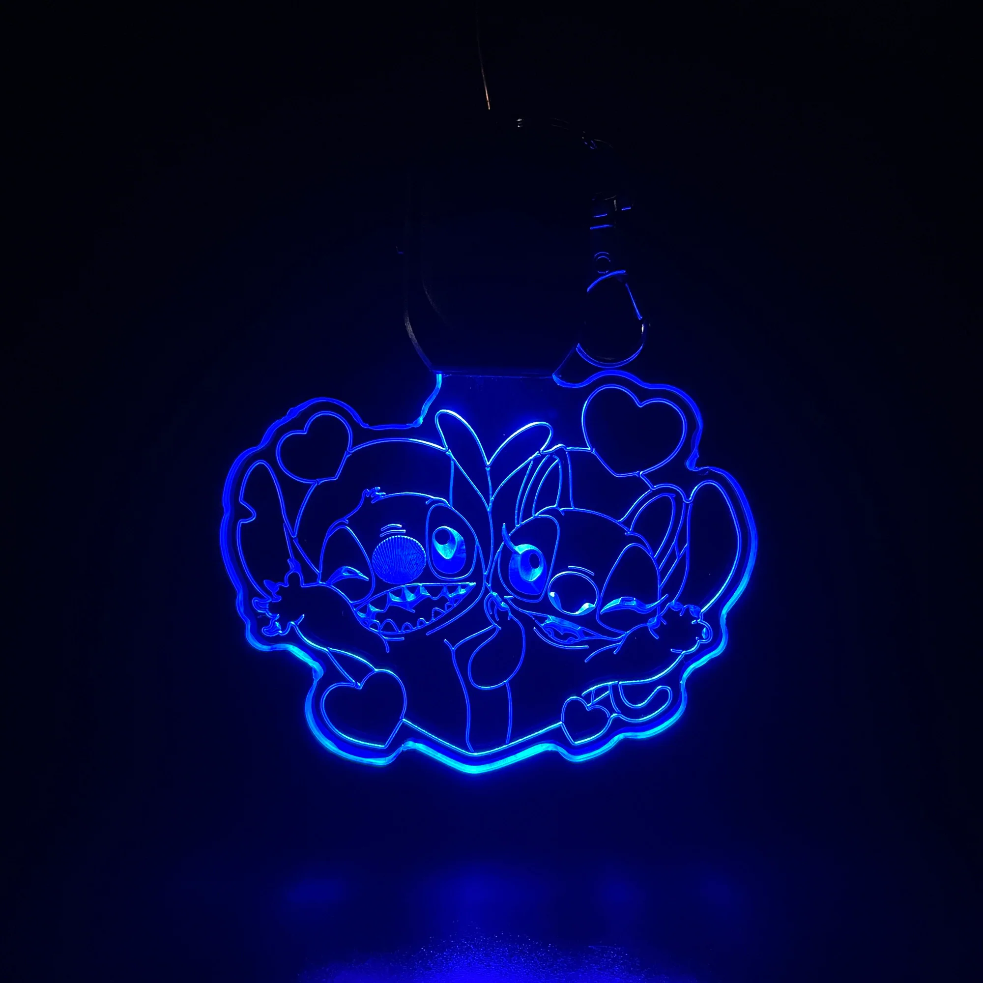 Stitch and Angel LED Light Acrylic Keychain , Christmas Tree Ornament - Image 5