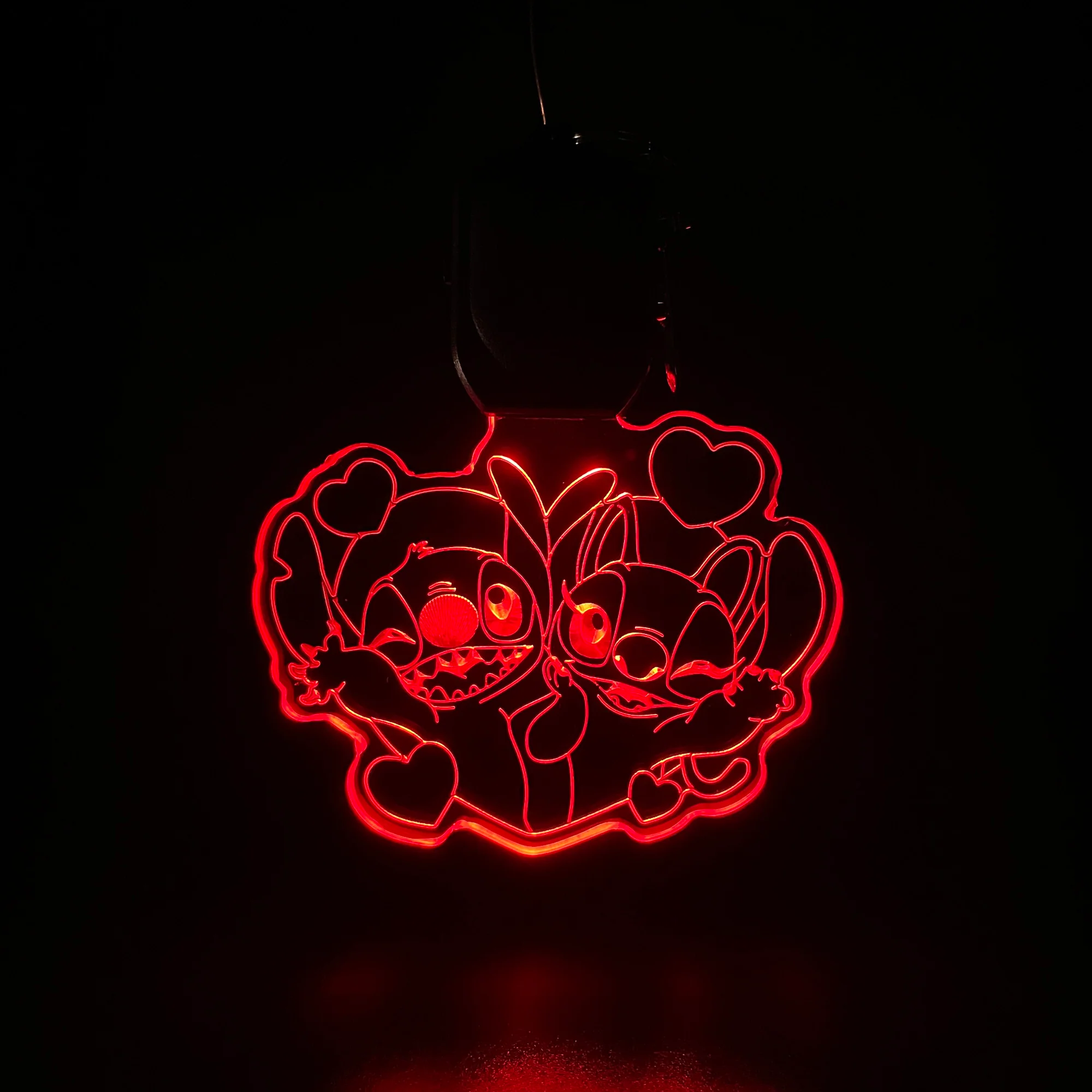 Stitch and Angel LED Light Acrylic Keychain , Christmas Tree Ornament - Image 6