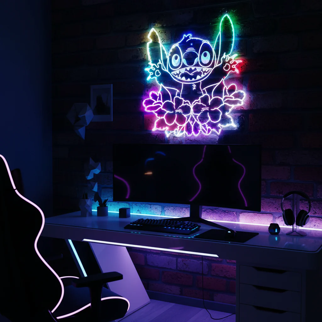 Stitch Neon LED Sign with Dynamic RGB Colors - Image 8