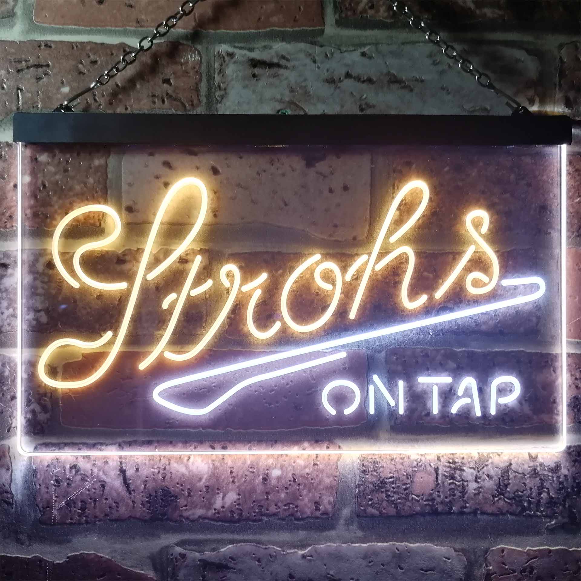 Strohs On Tap Beer Bar Home Bar Neon Light LED Sign - Image 11