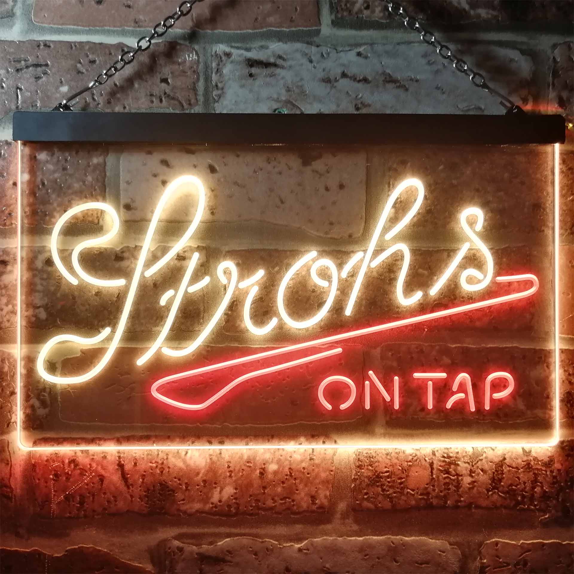 Strohs On Tap Beer Bar Home Bar Neon Light LED Sign - Image 8