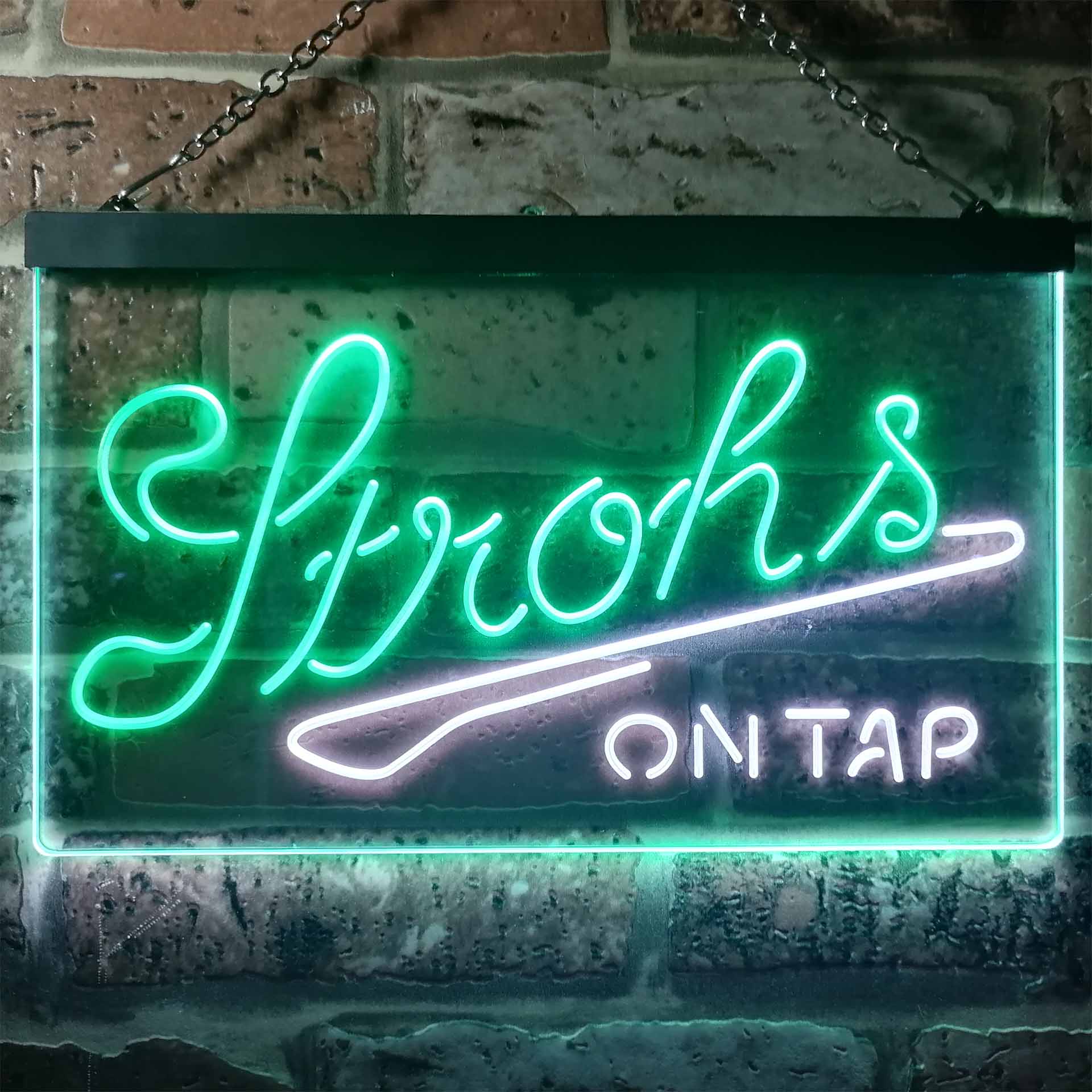 Strohs On Tap Beer Bar Home Bar Neon Light LED Sign - Image 9
