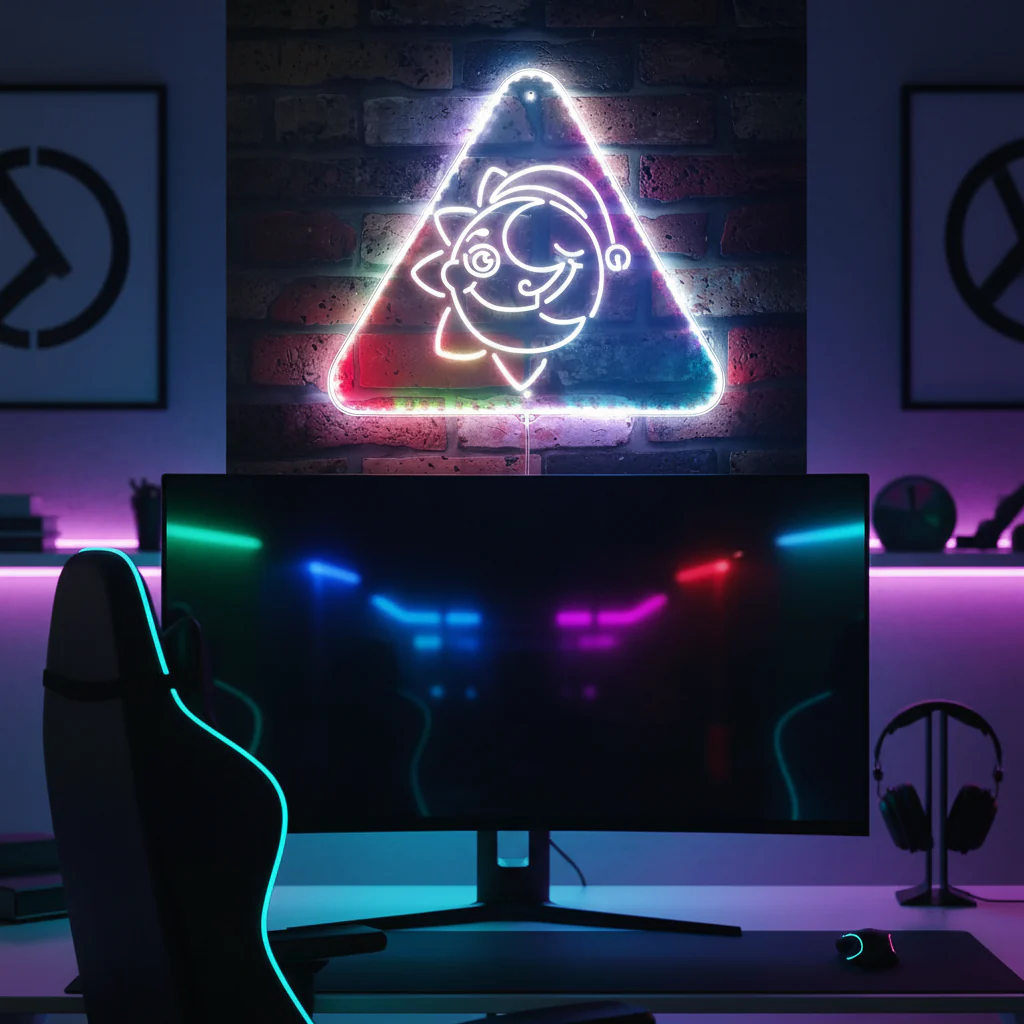 Sun And Moon FNAF Neon LED Sign with Dynamic RGB Colors - Image 8