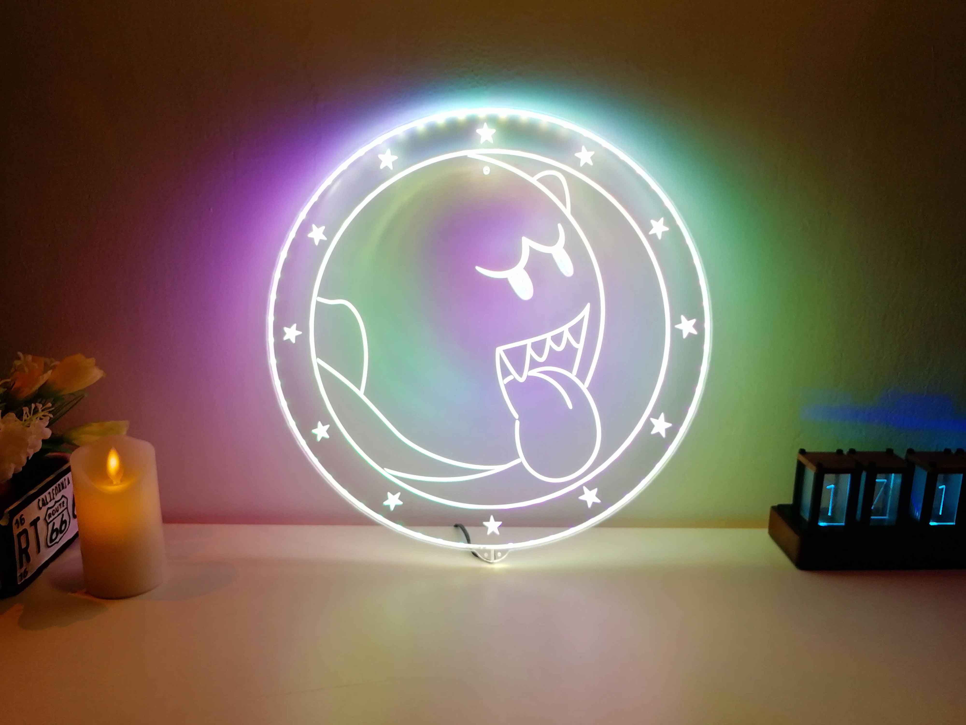 Super Mario Boo Neon LED Sign with Dynamic RGB Colors - Image 8