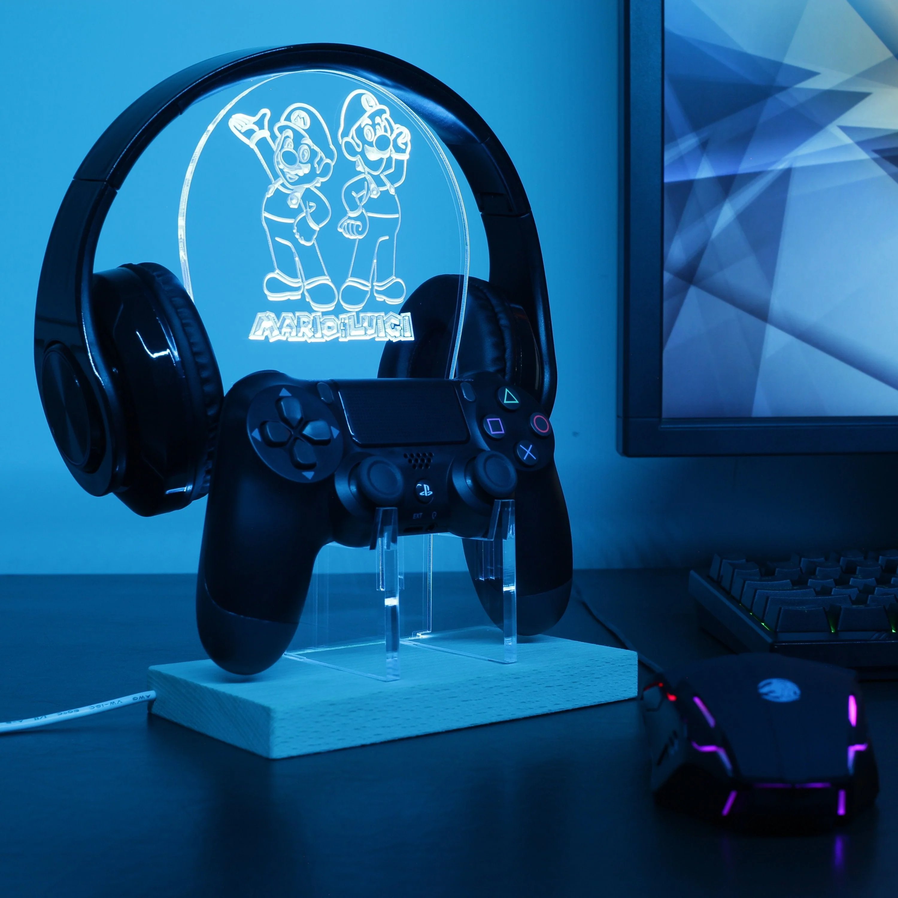 Super Mario Luigi LED Gaming Headset Controller Stand - Image 3