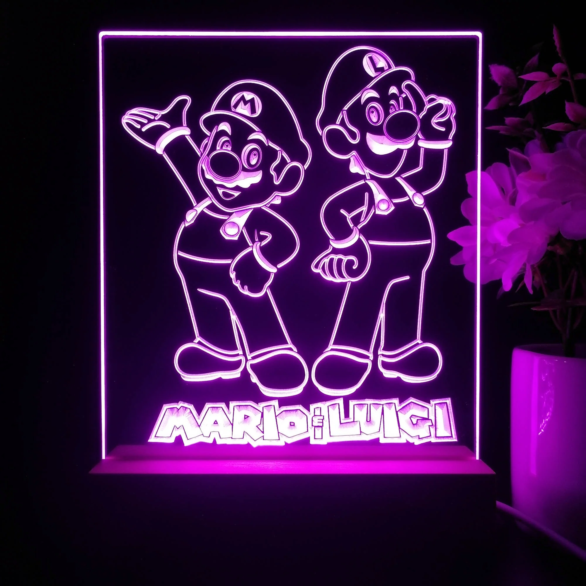 Super Mario Luigi Game Room LED Sign Lamp Display - Image 4