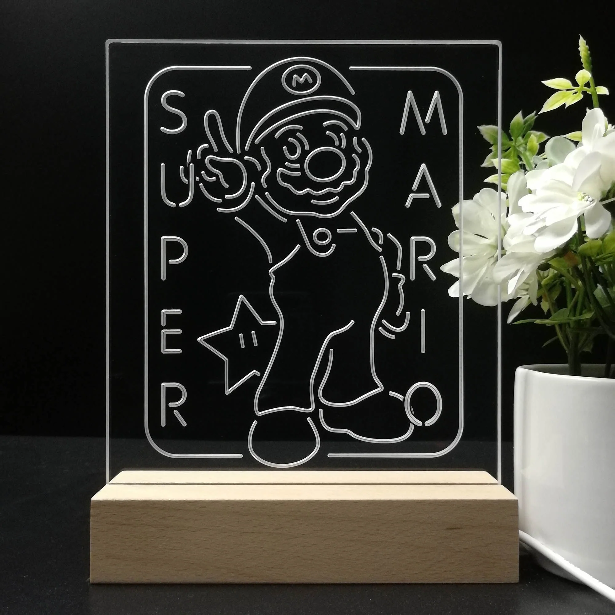 Super Mario 3D Illusion Night Light Desk Lamp - Image 8