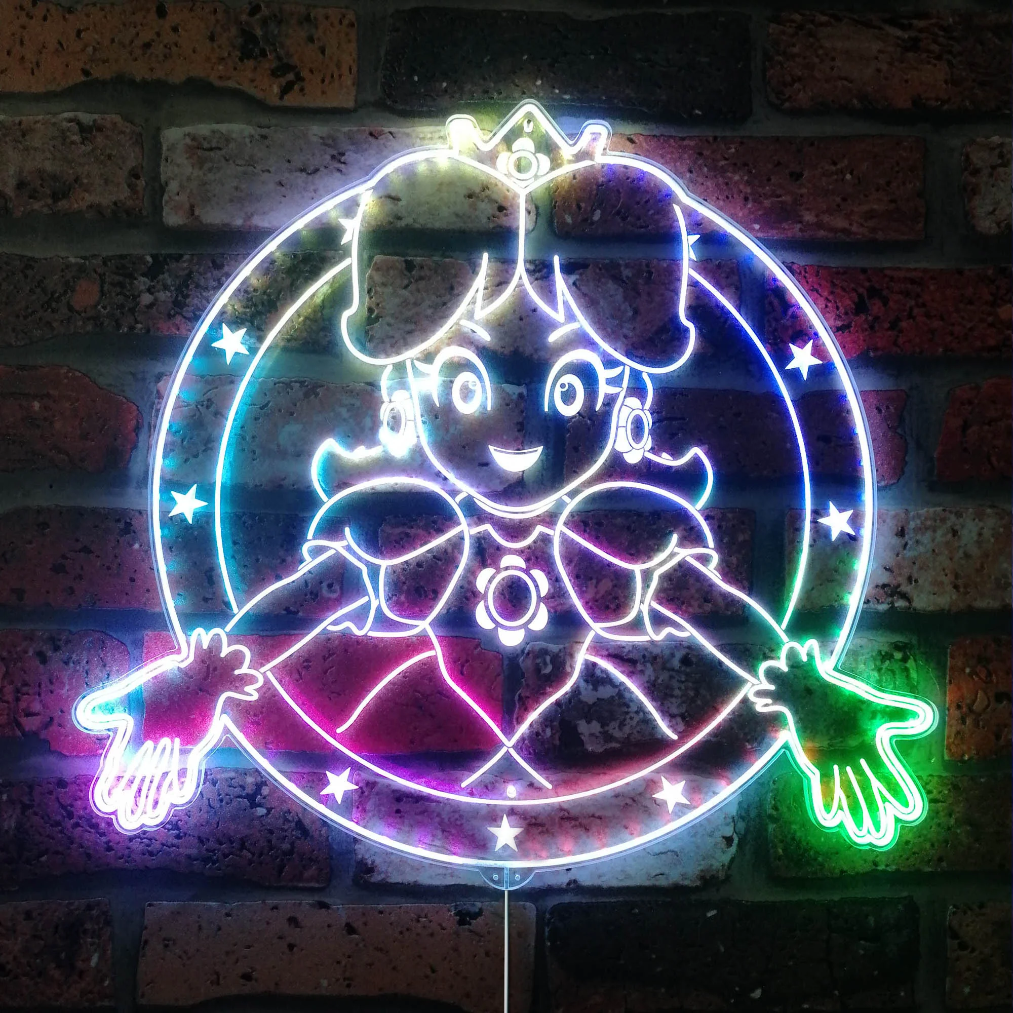 Super Mario Princess Peach Neon LED Sign with Dynamic RGB Colors - Image 3