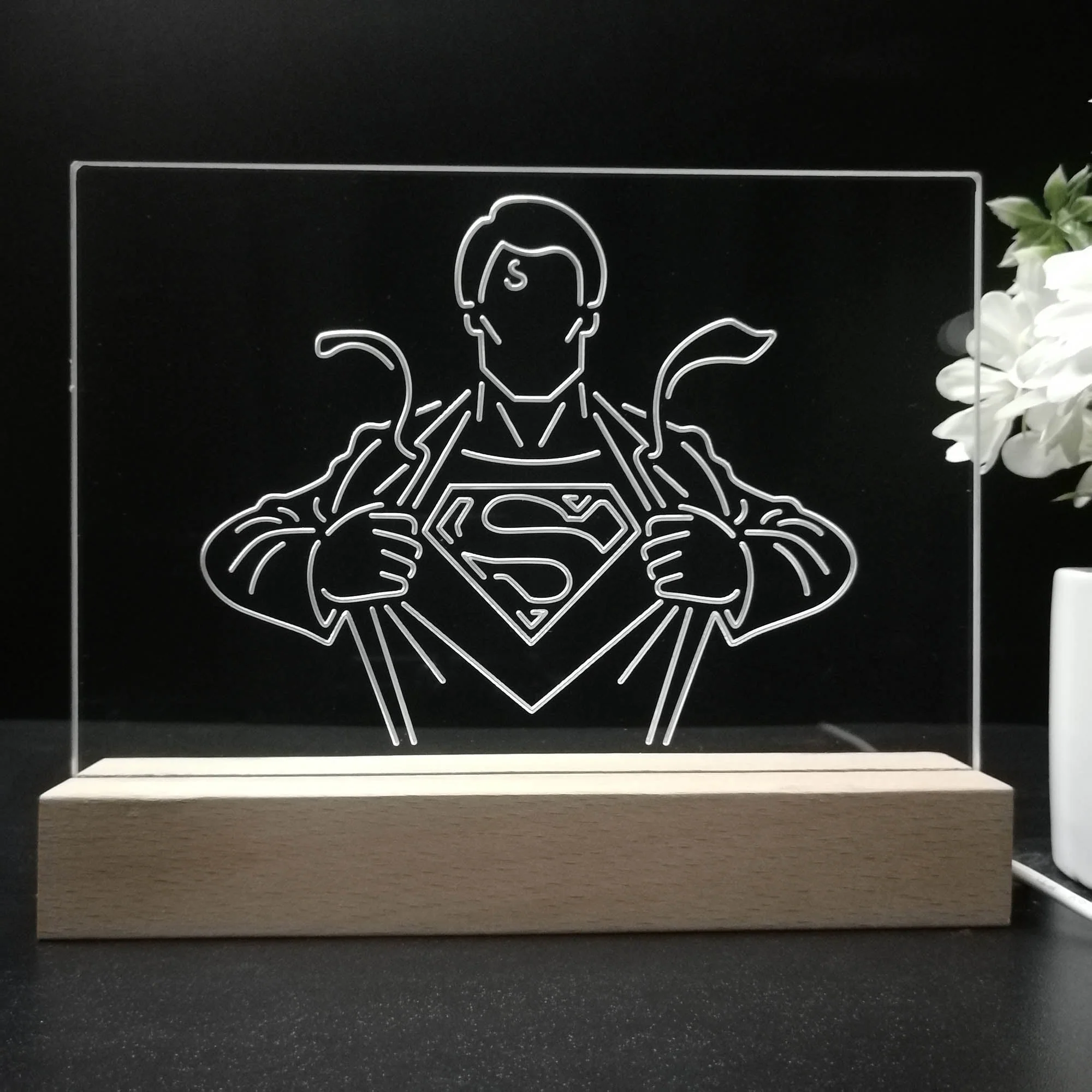Superman Hero 3D Illusion Night Light Desk Lamp - Image 8