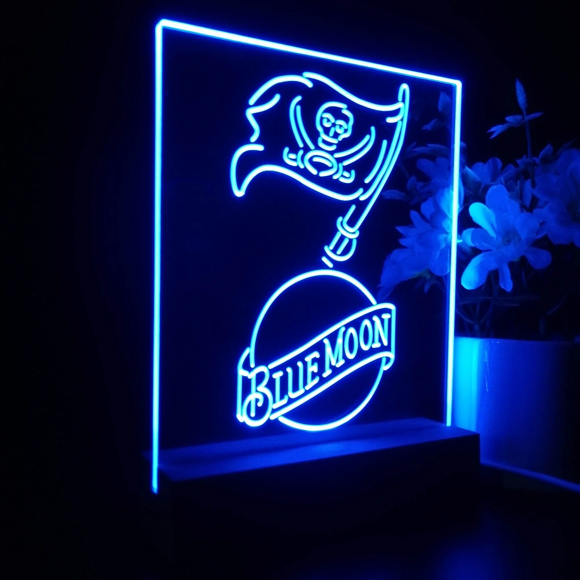 Tampa Bay Buccaneers Blue Moon Neon Sign Pub Bar Lamp - Image 5