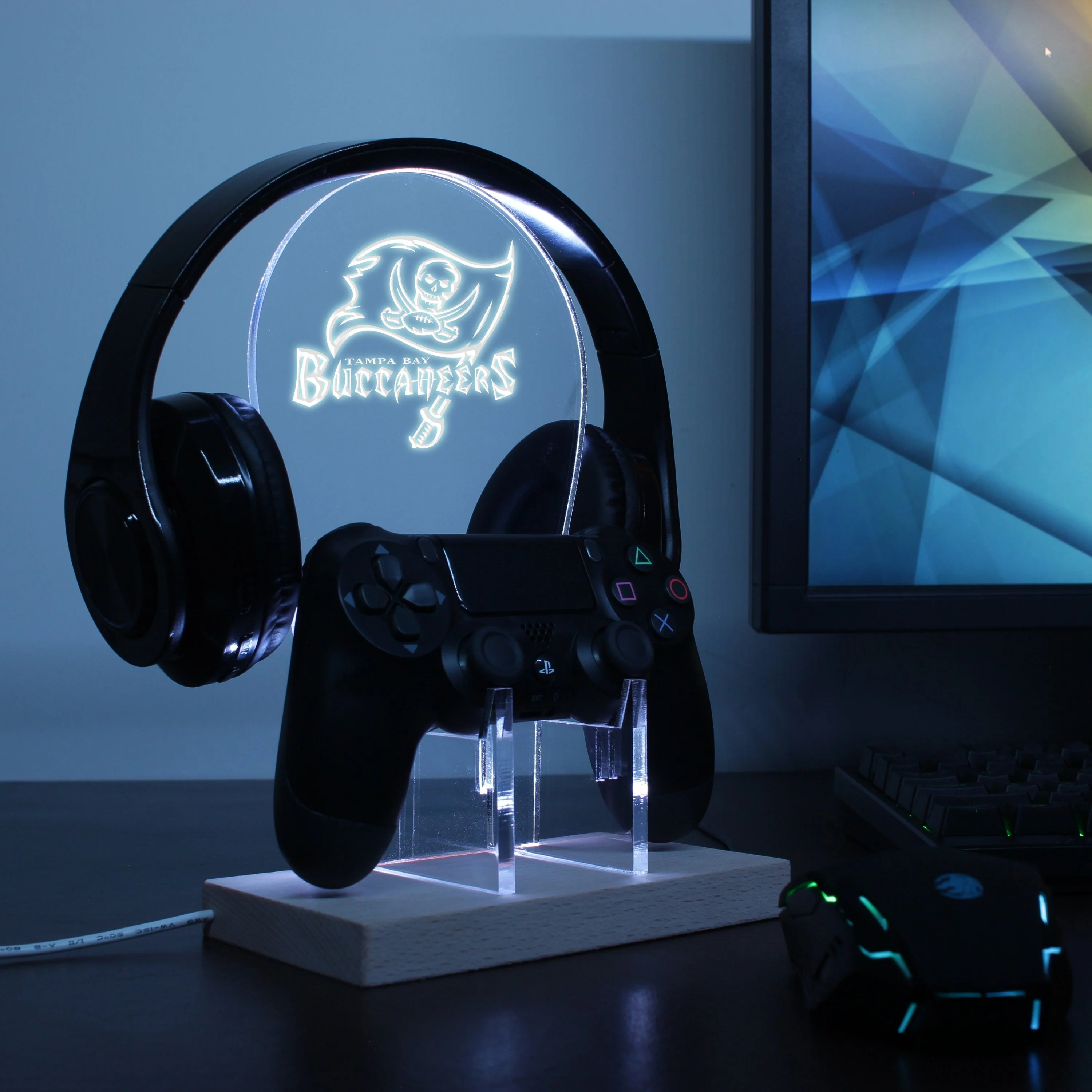 Tampa Bay Buccaneers LED Gaming Headset Controller Stand - Image 2