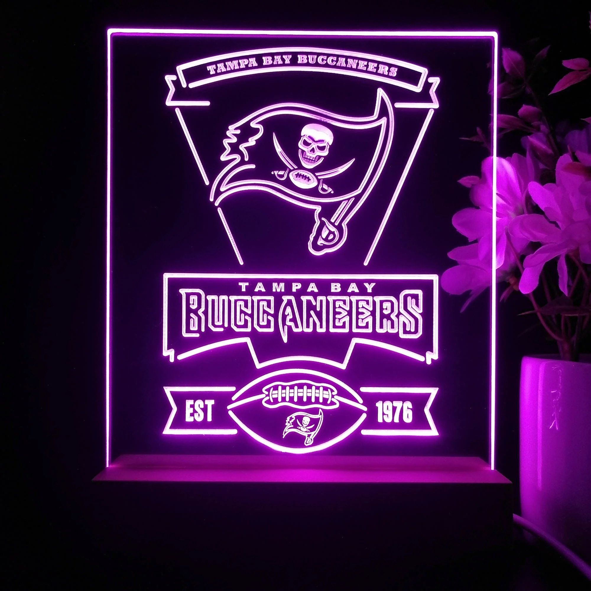 Tampa Bay Buccaneers Neon Sign Pub Bar Lamp - Image 3