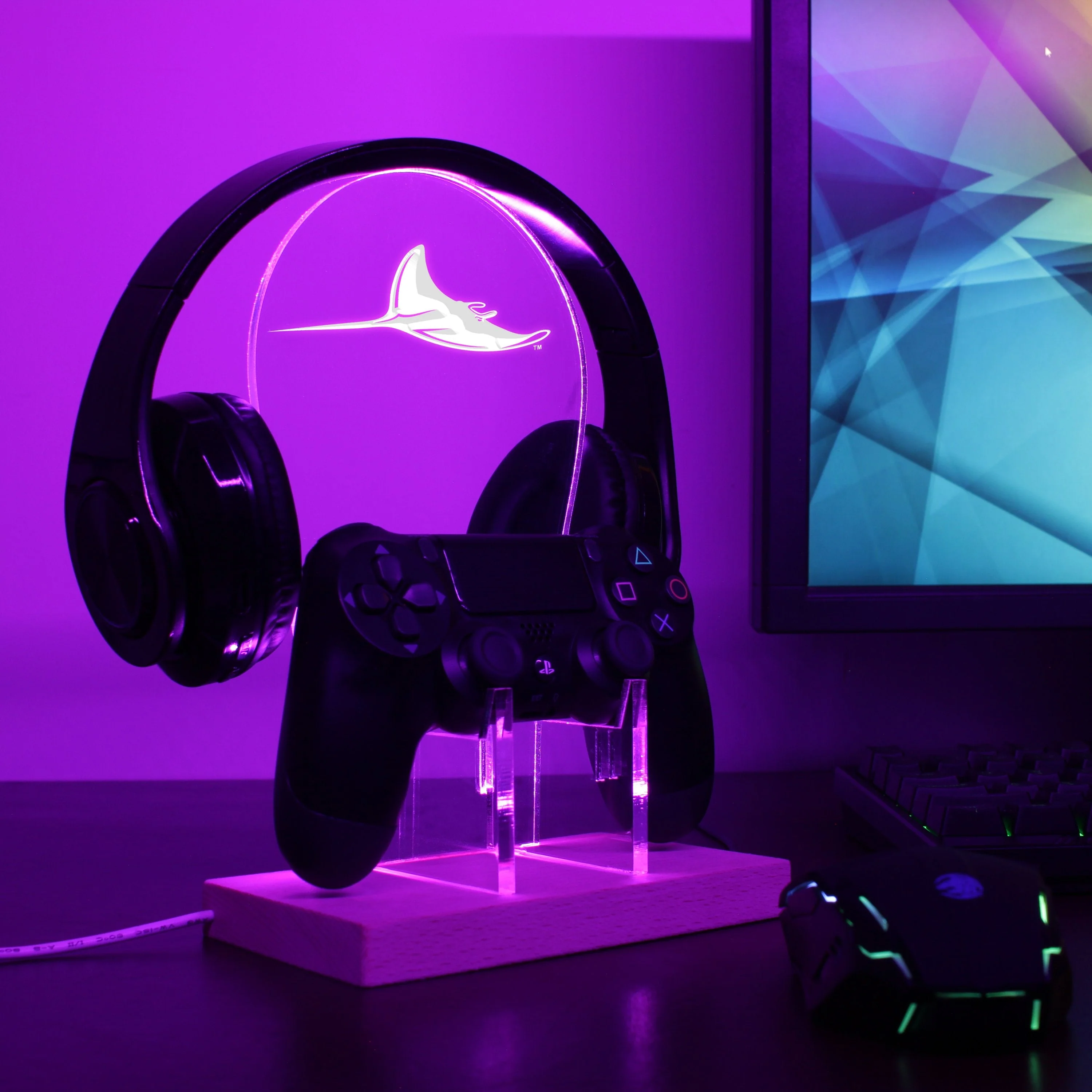 Tampa Bay Rays LED Gaming Headset Controller Stand - Image 4