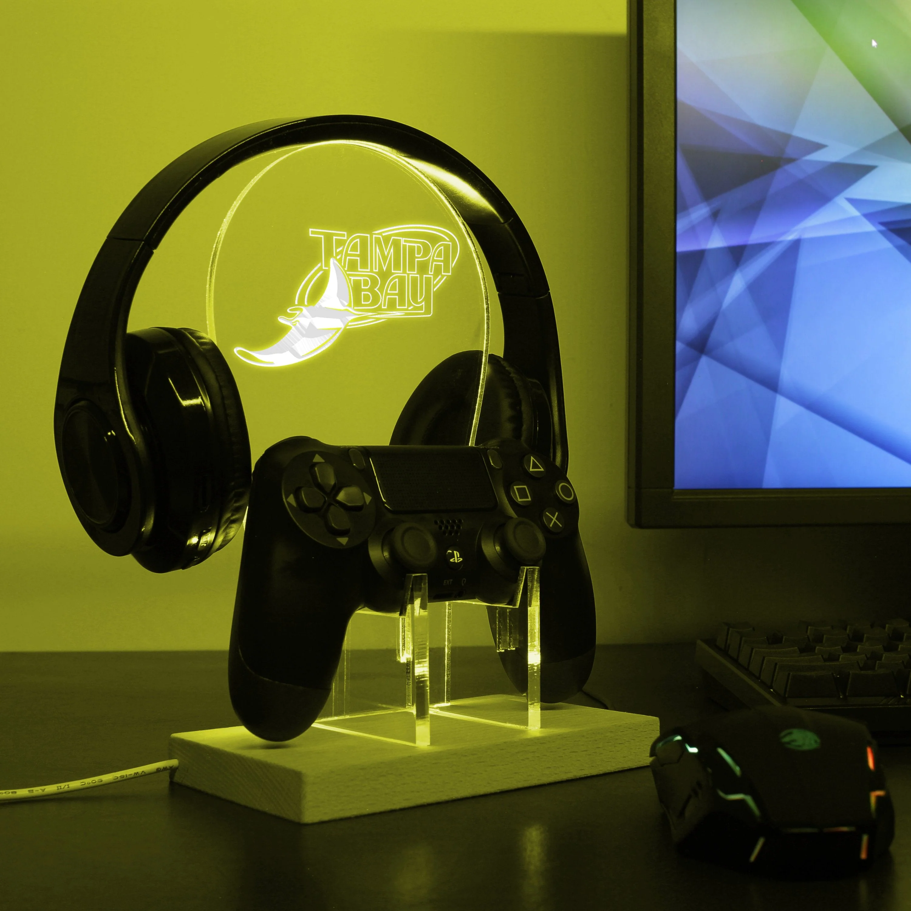 Tampa Bay Rays LED Gaming Headset Controller Stand - Image 3