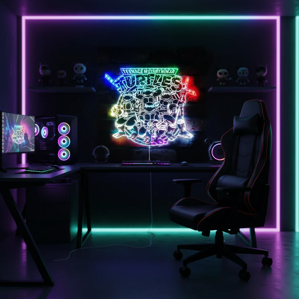 Teenage Mutant Ninja Turtles Neon LED Sign with Dynamic RGB Colors - Image 8