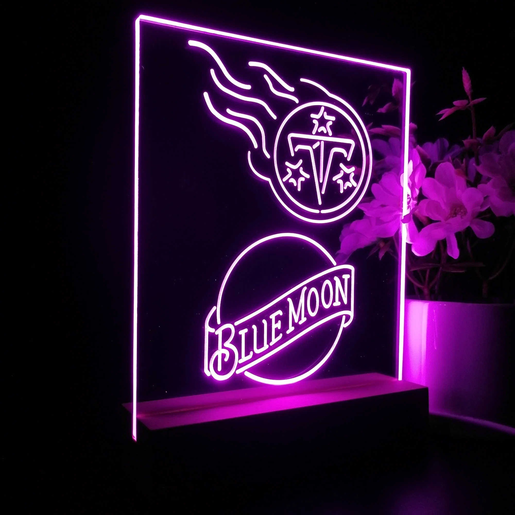 Tennessee Titans Blue Moon Neon Sign Pub Bar Lamp - Image 5